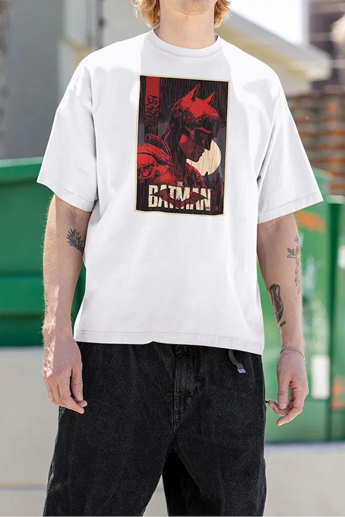 Dc Kahraman The Batman Baskılı Unisex Oversize Tişört