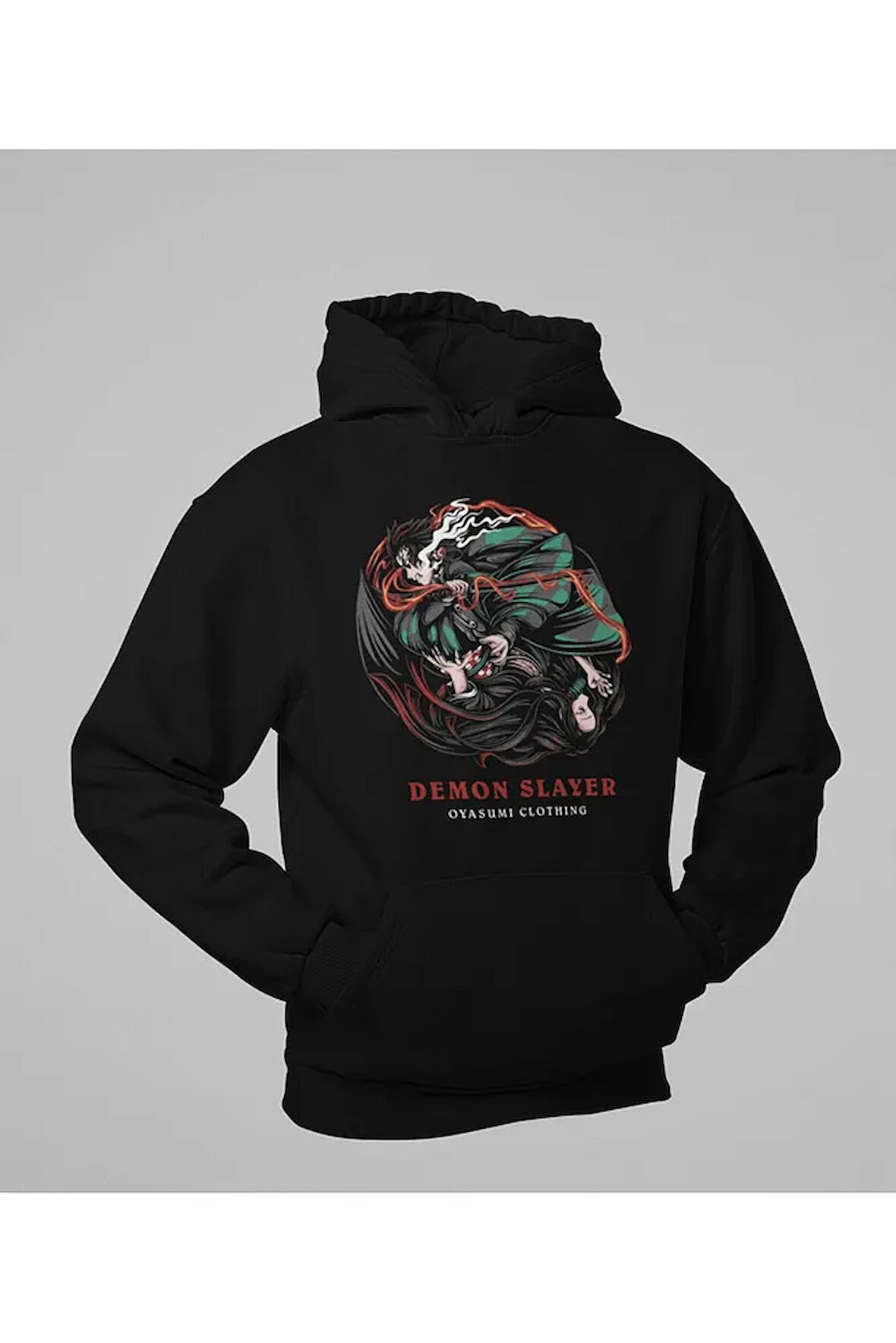 Demon Slayer Baskılı Unisex Oversize Anime Hoodie