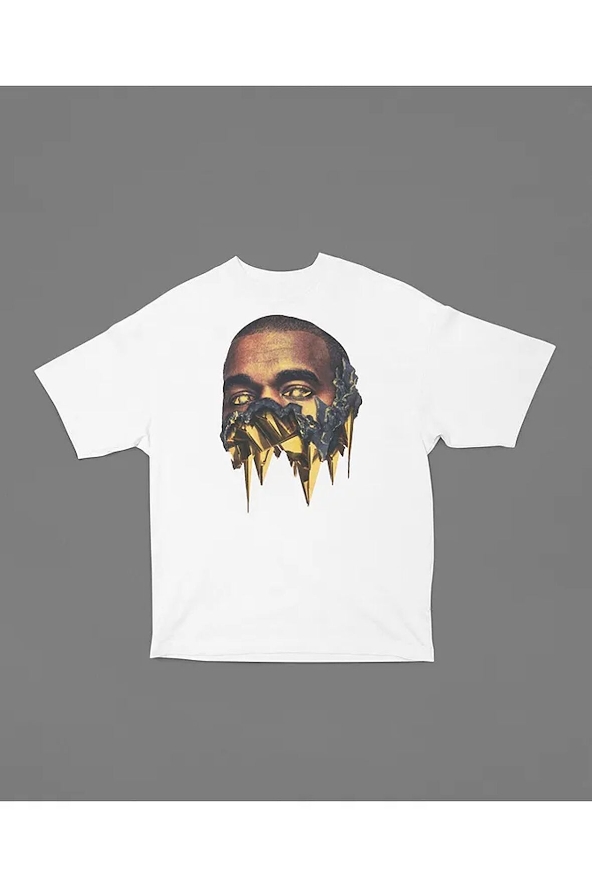 Kanye West Rapper Baskılı Unisex Oversize Rap Tişört