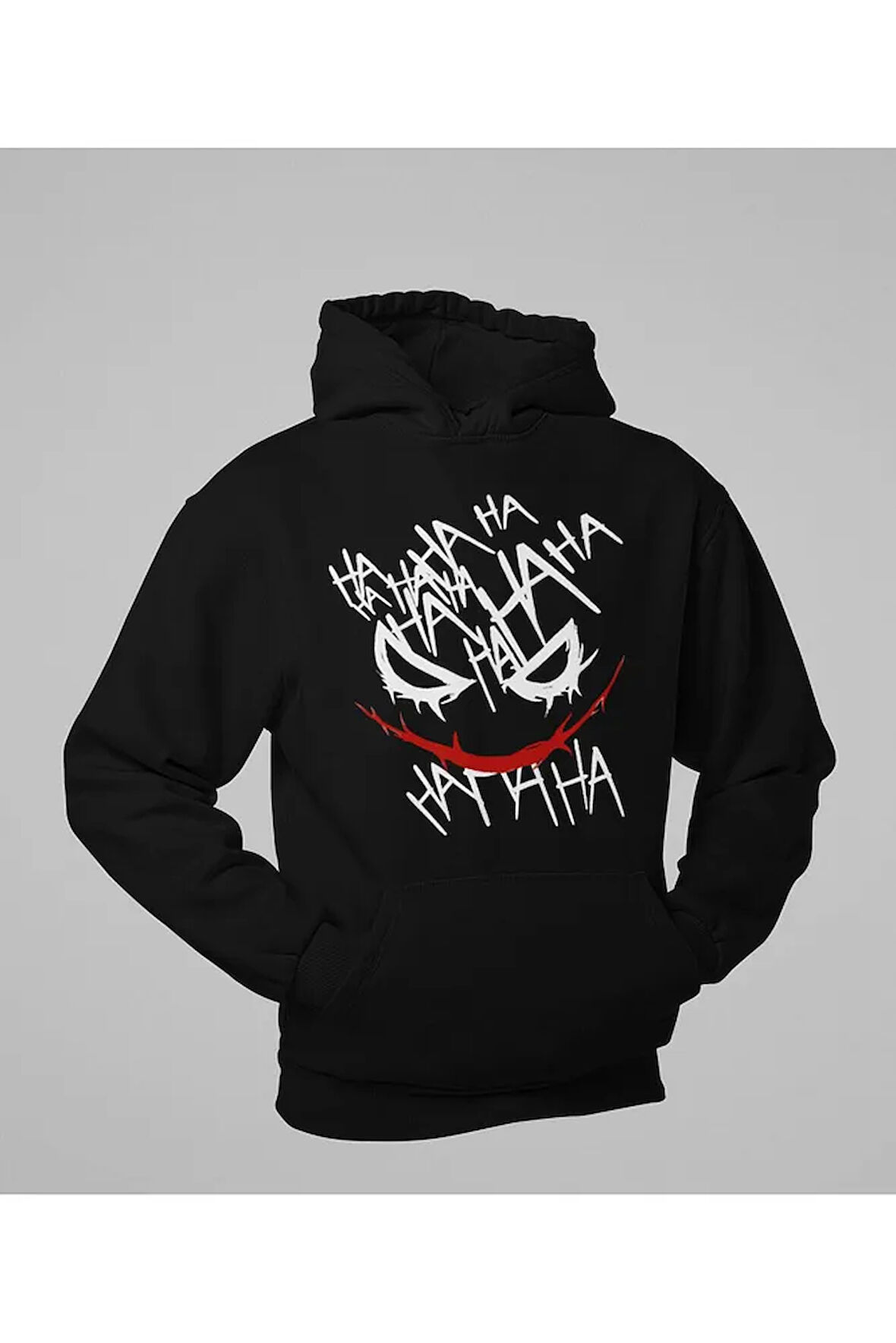 Tasarım Joker Baskılı Unisex Oversize Hoodie