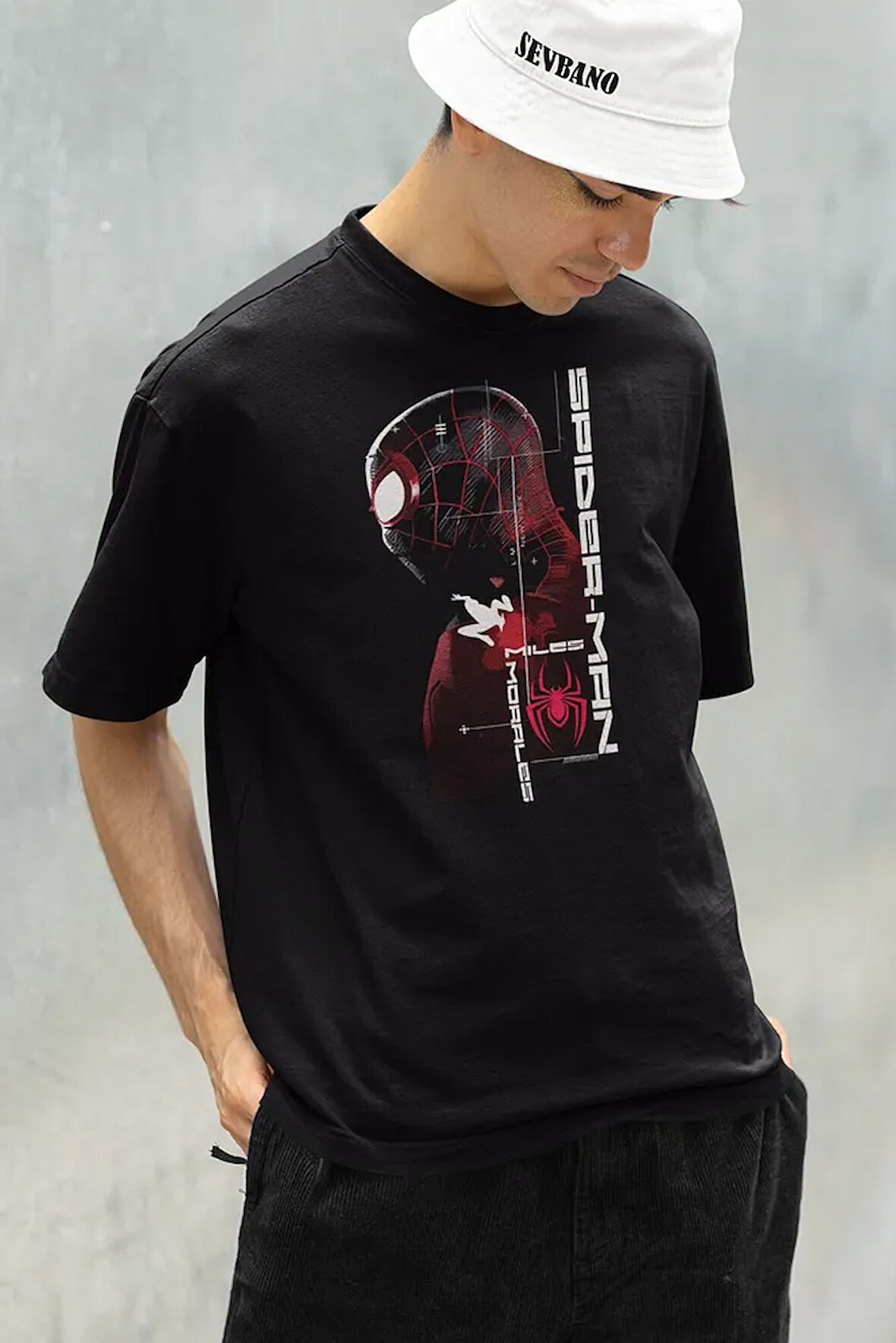 Morales Miles Spider-Man Baskılı Unisex Oversize Marvel Tişört