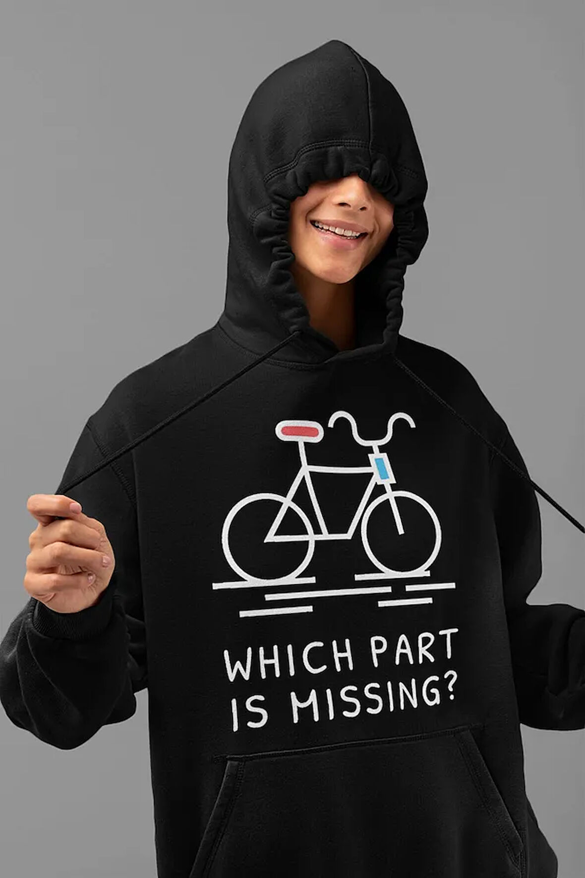 Which Part Is Missing ? Yazılı Unisex Oversize Hoodie