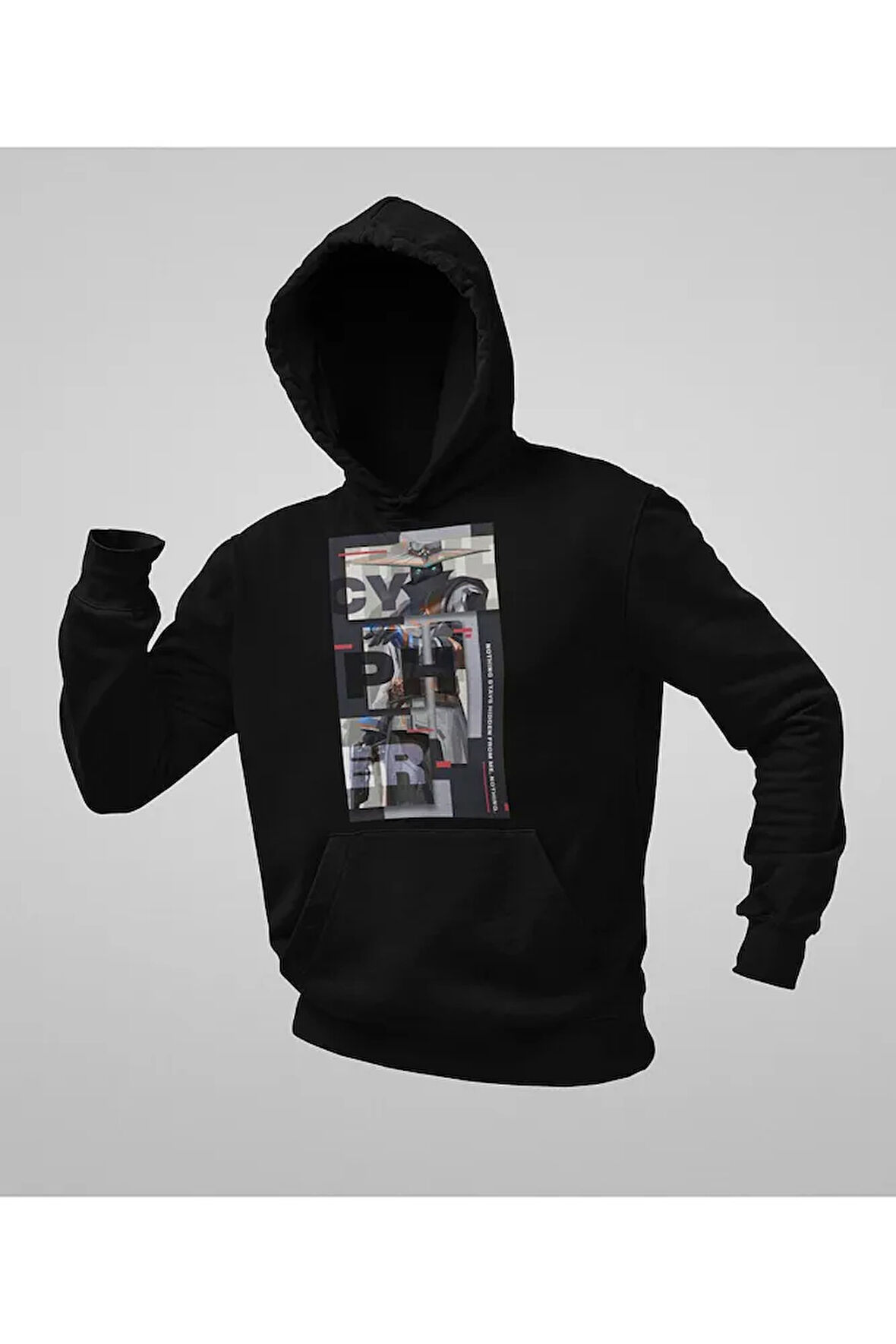 Cyper Valorrantt Karakteri Baskılı Unisex Oversize Hoodie