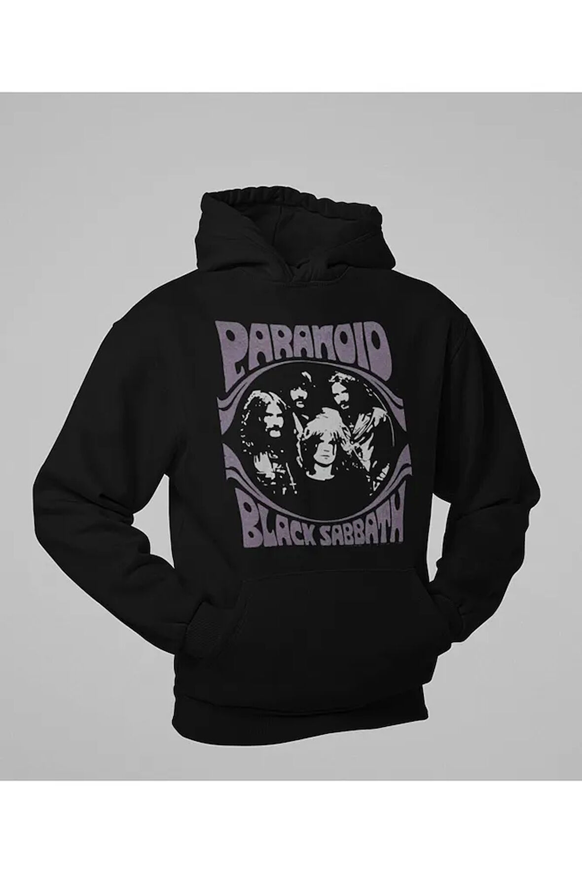 Paranoid Black Sabbath Baskılı Unisex Oversize Rock Metal Hoodie