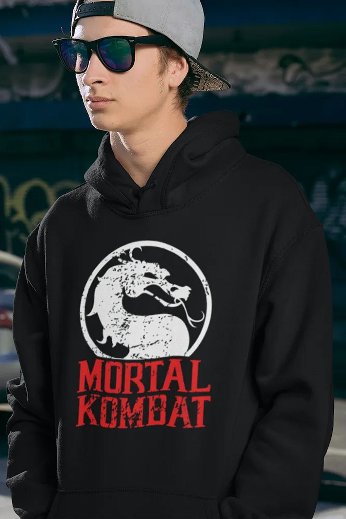 Mortal Kombat Baskılı Unisex Oversize Anime Hoodie