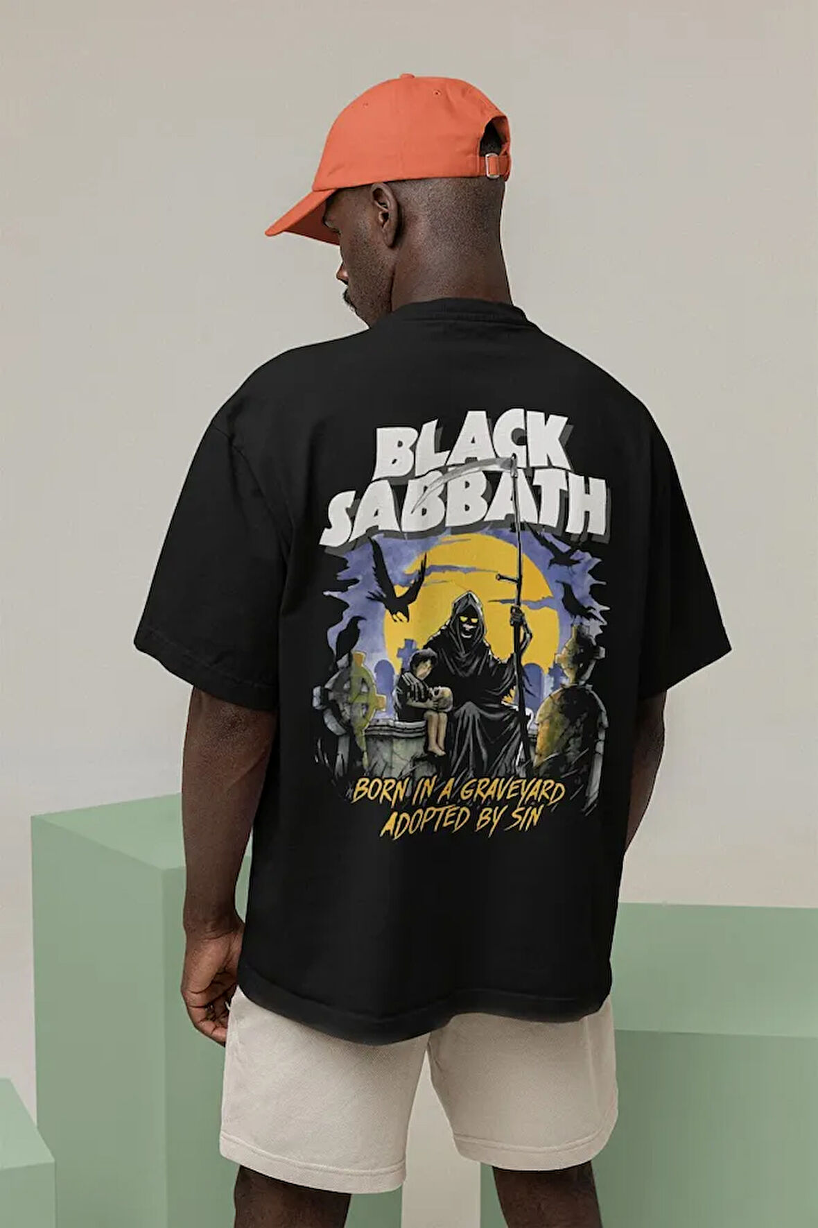 Black Sabbath Müzik Grubu Baskılı Unisex Oversize Rock Metal Tişört