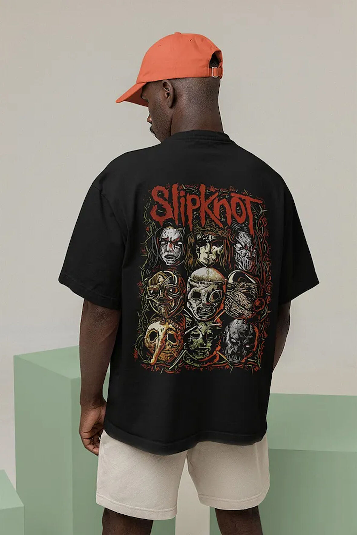Müzik Grubu Slipknot Baskılı Unisex Oversize Rock Metal Tişört