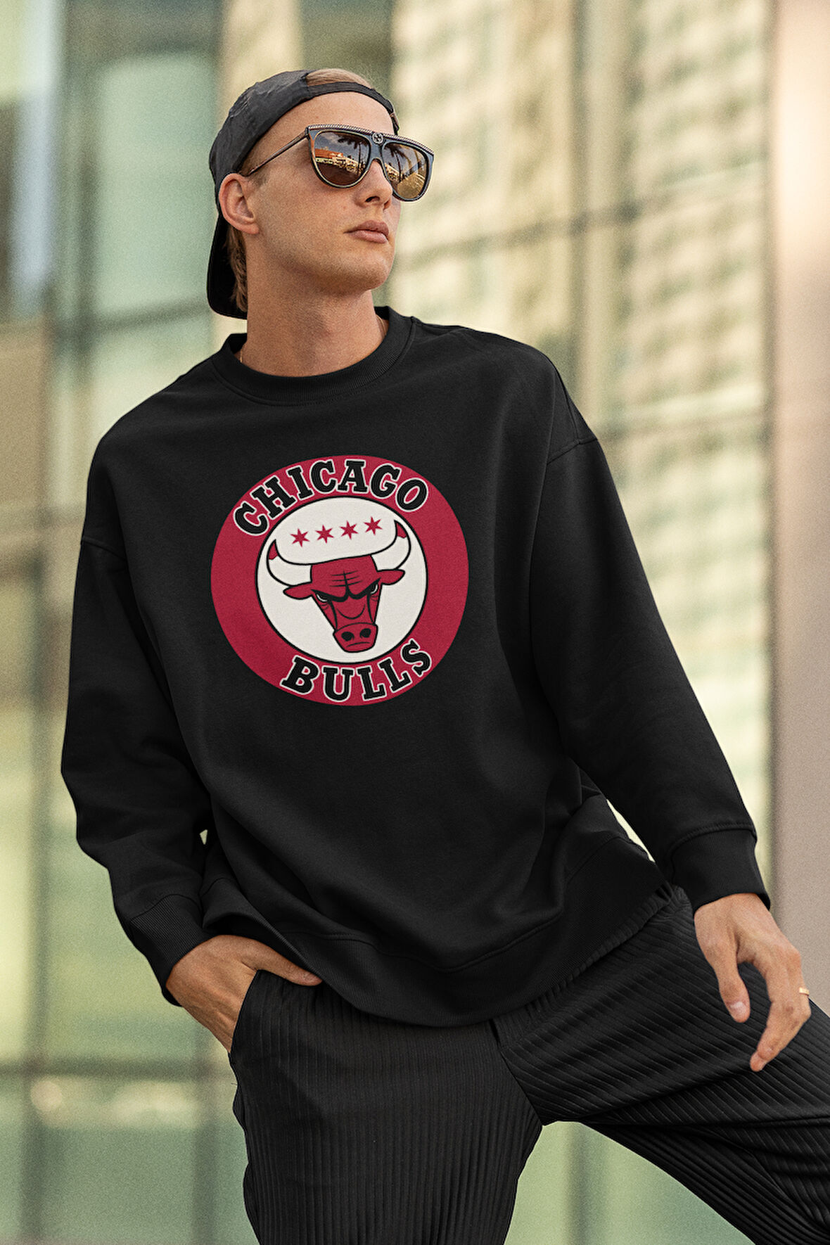 Chiicago Bullss Baskılı Unisex Oversize Basketbol Takımı Sweatshirt