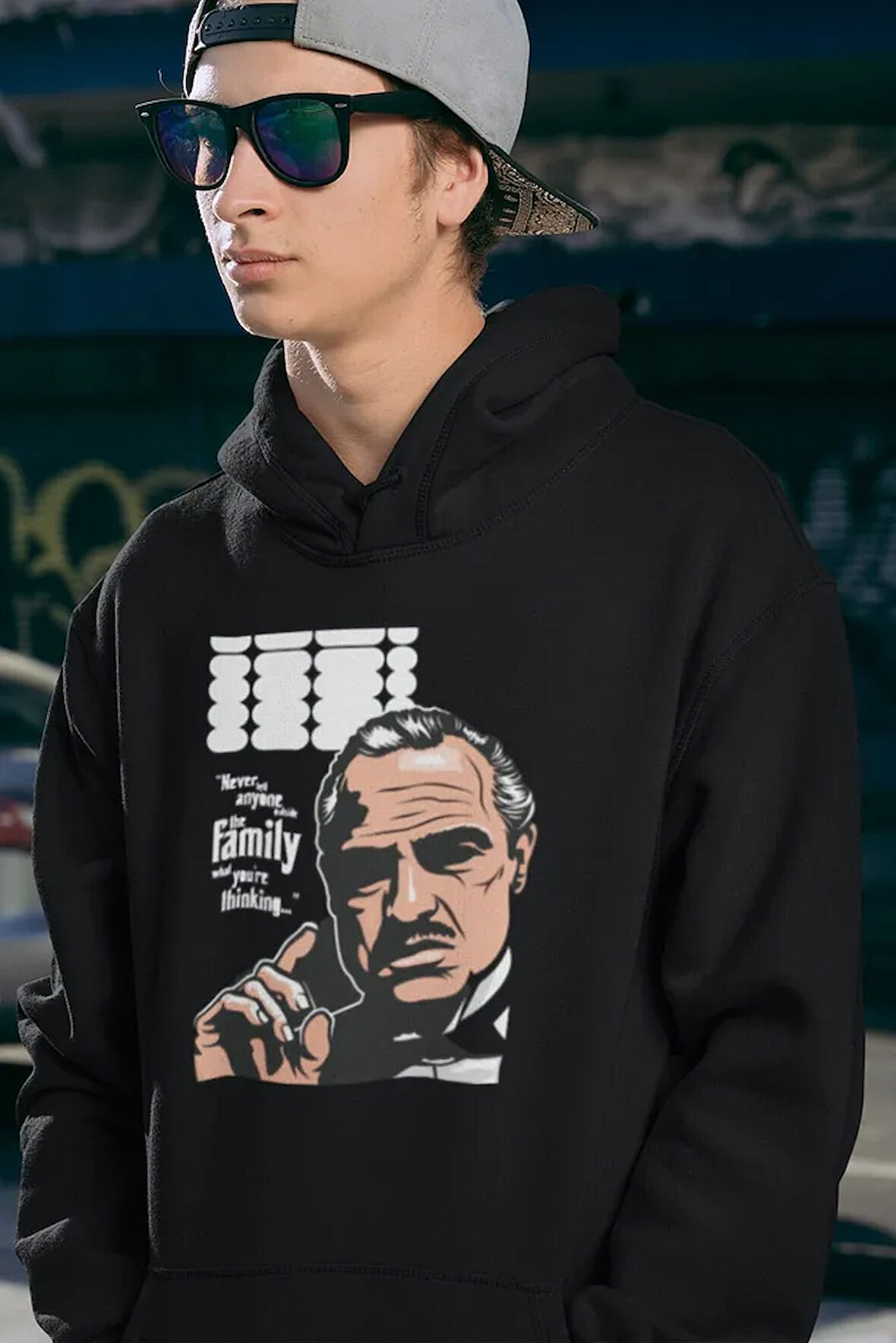 Godfather Film Baskılı Unisex Oversize Family Hoodie