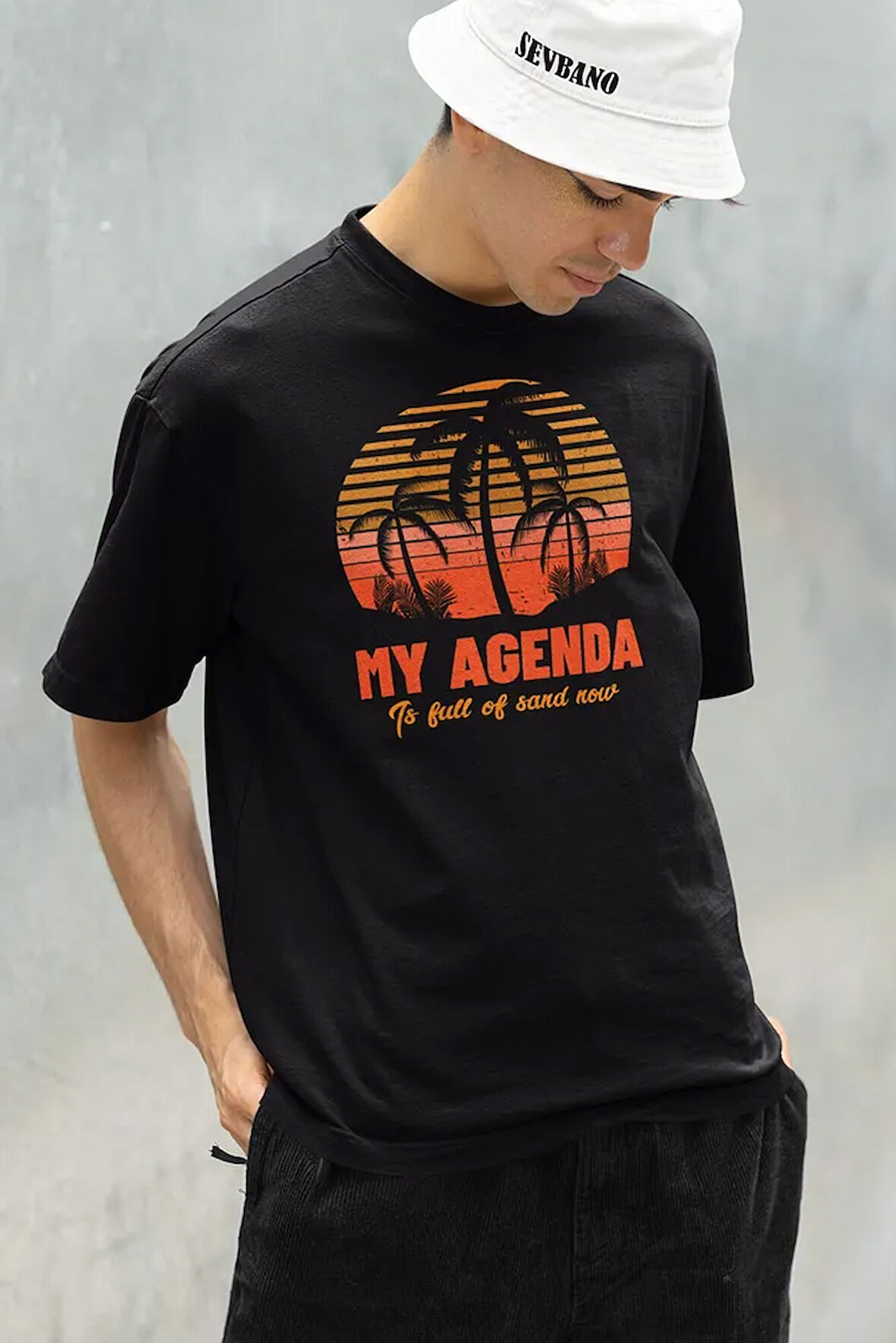 My Agenda Yaz Temalı Baskılı Unisex Oversize Tişört