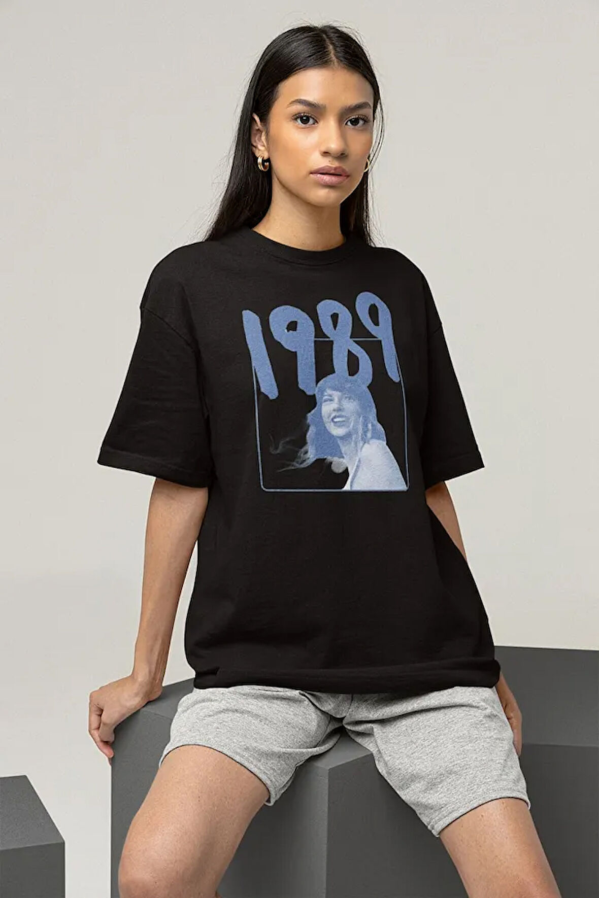 Retro Şarkıcı Taylor Swift Baskılı Unisex Oversize Tişört