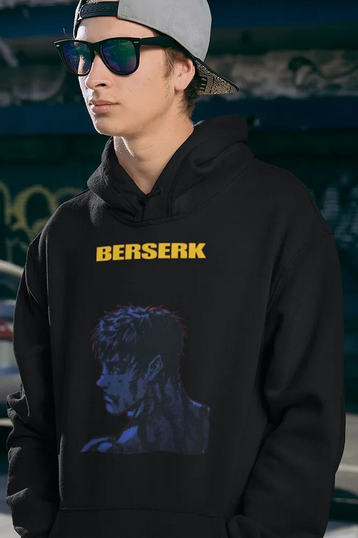Berserk Anime Dizi Serisi Baskılı Unisex Oversize Hoodie