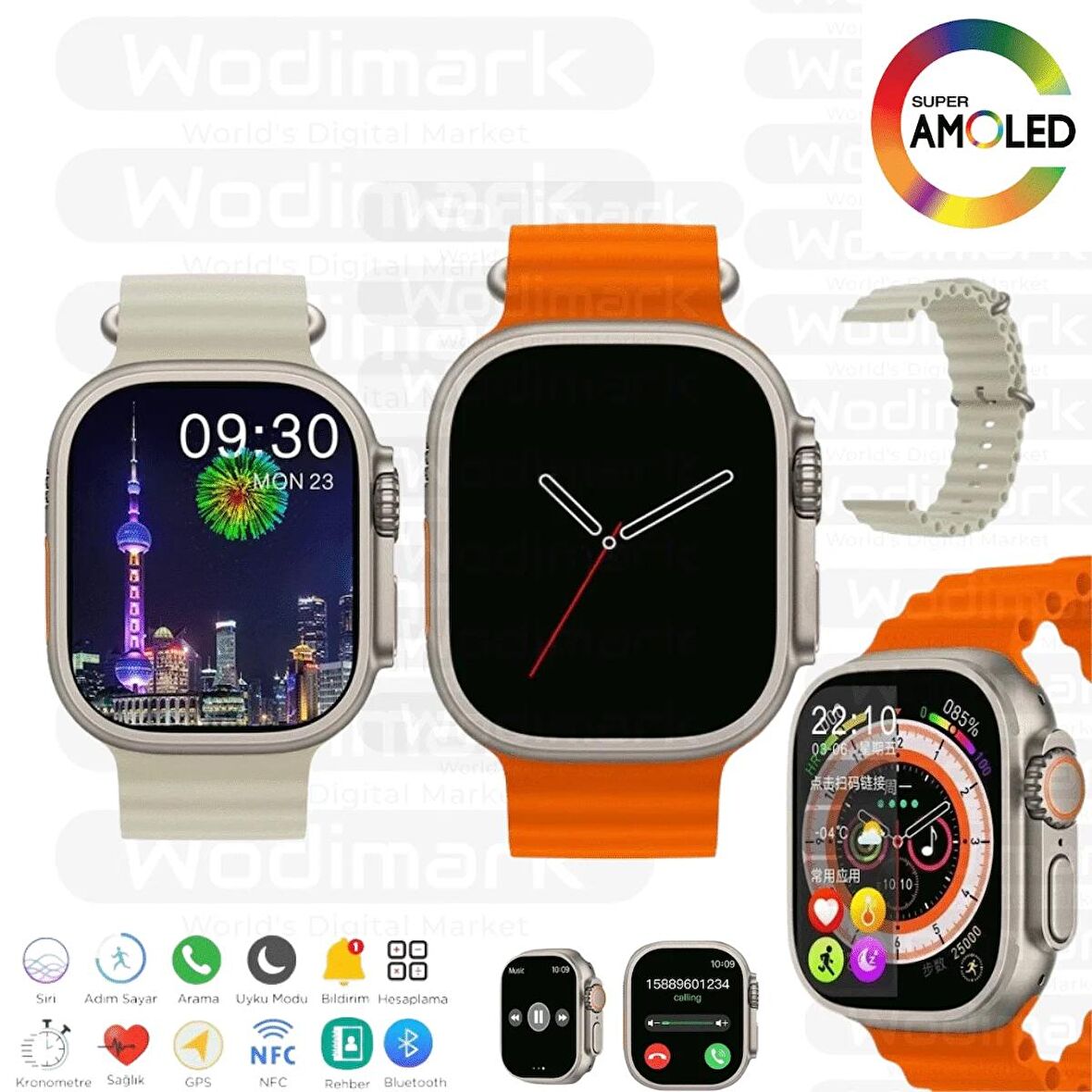 Wodimark HK8 Pro Max Ultra Süper Amoled Ekran 49mm Akıllı Saat