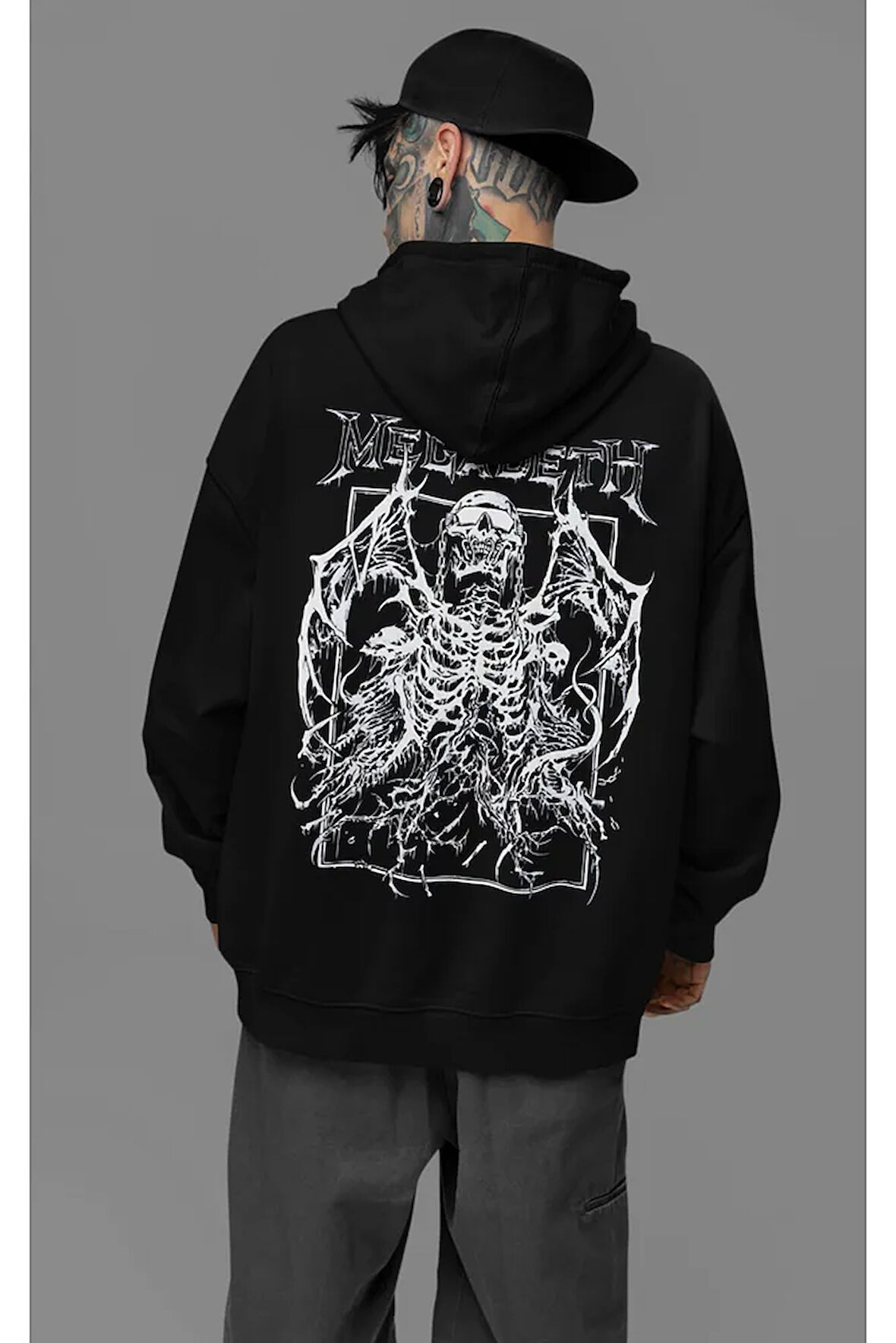 Megadeth Müzik Grubu Baskılı Unisex Oversize Tasarım Hoodie