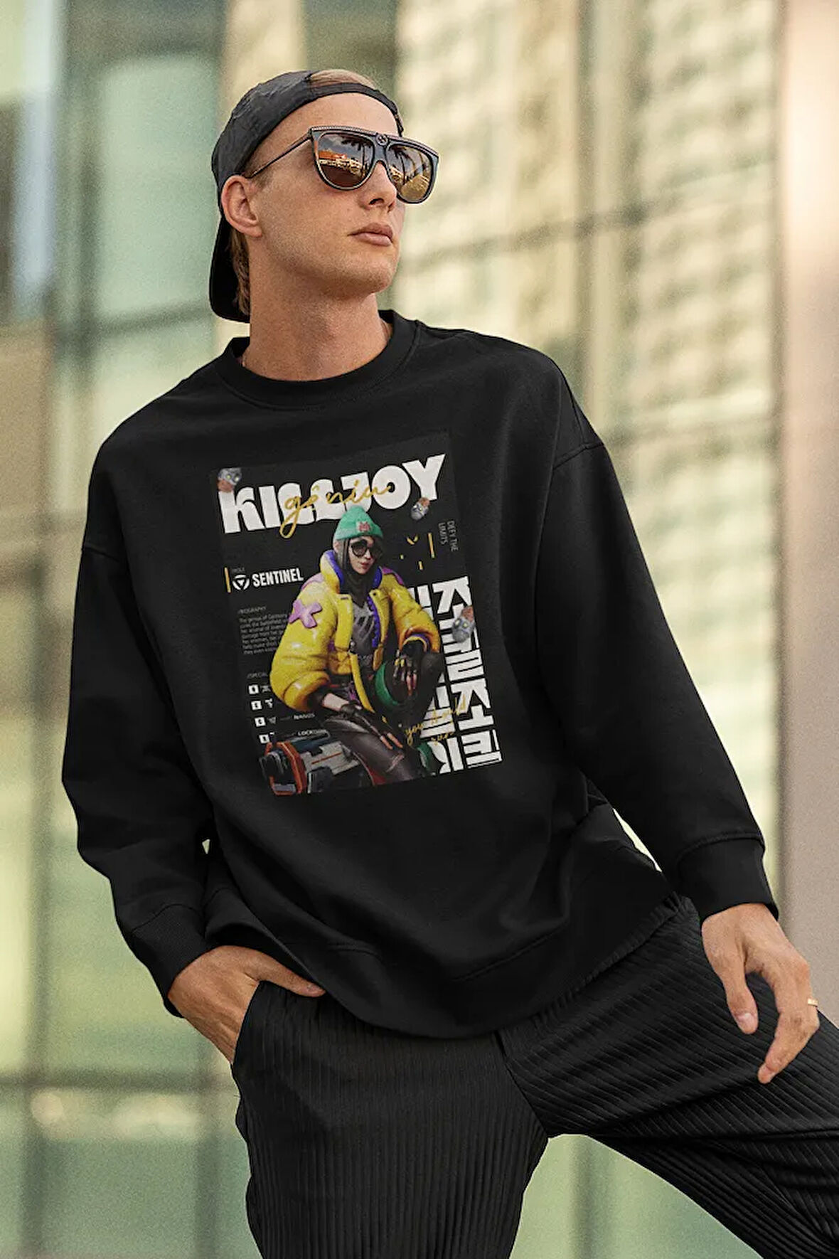 Killjoy Karakter Baskılı Unisex Oversize Valoorant Sweatshirt