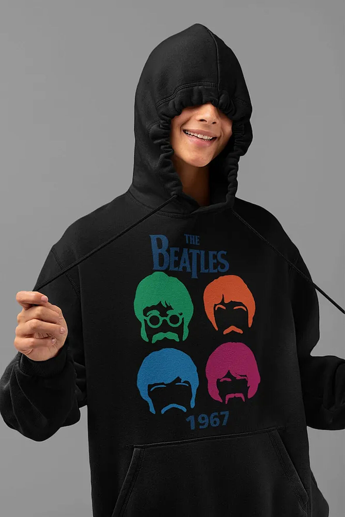 The Beatles 1967 Baskılı Unisex Oversize Müzik Grubu Hoodie