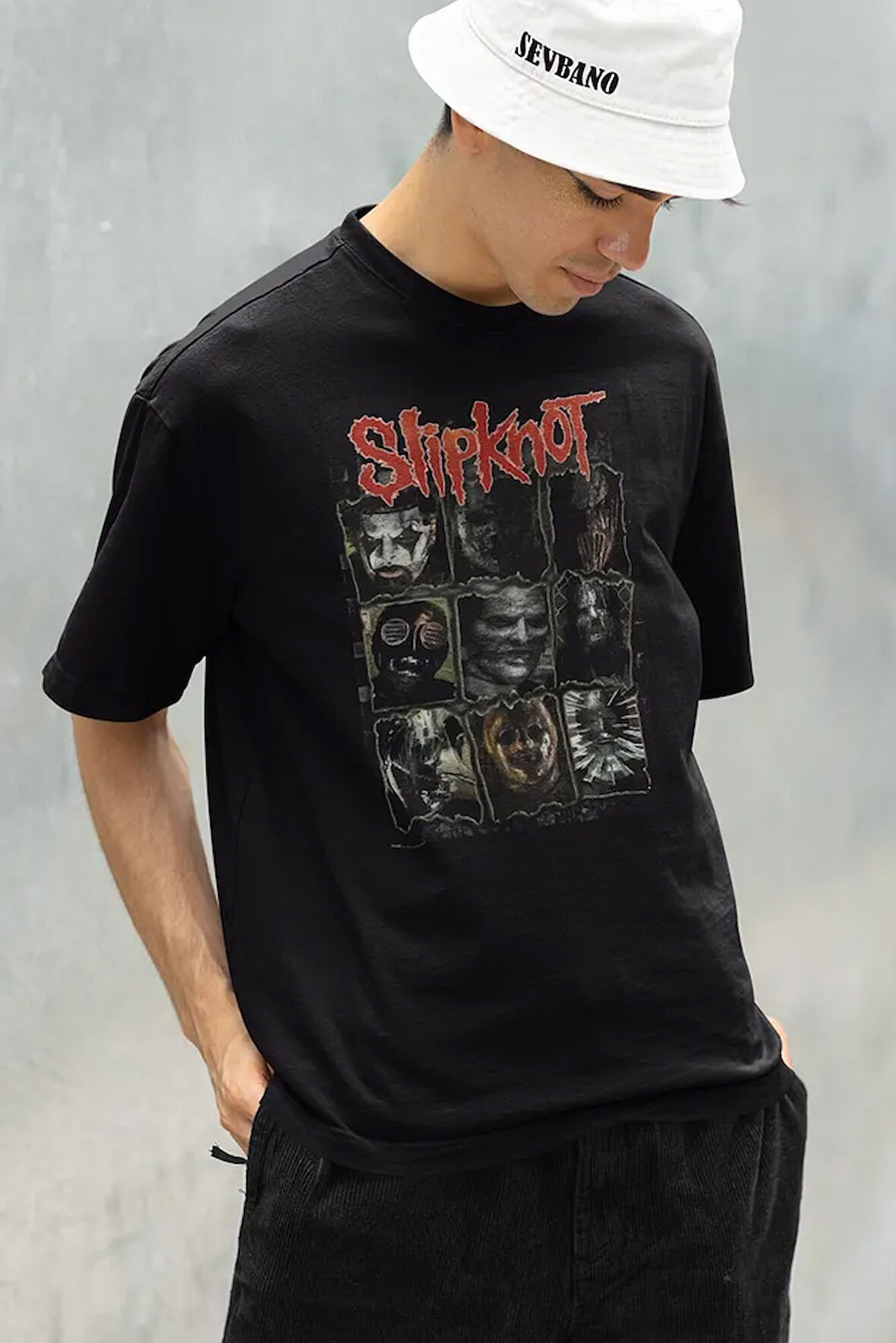 Slipknot Rock Metal Müzik Grubu Baskılı Unisex Oversize Tişört