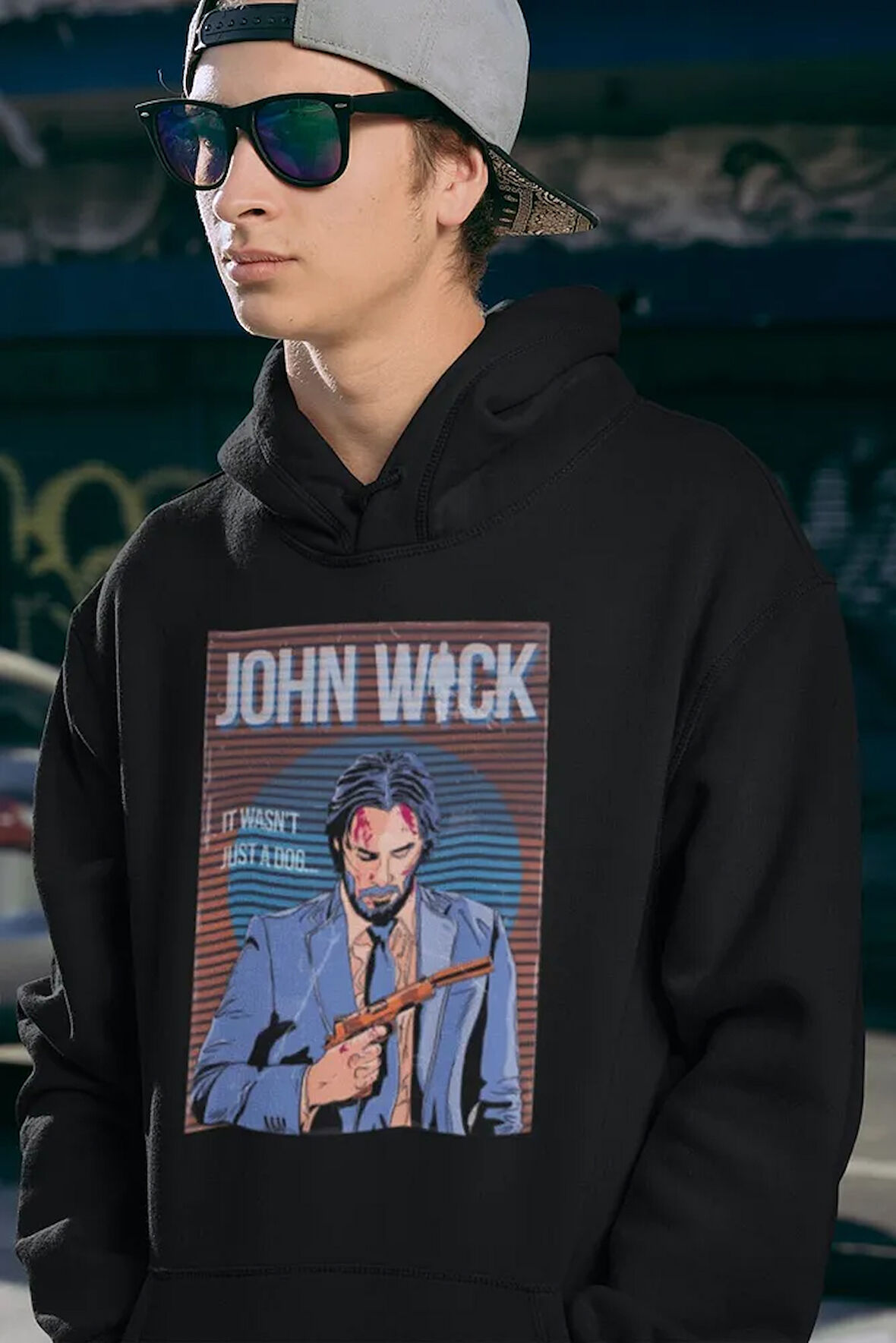 It Wasn't Just A Dog Yazılı Unisex Oversize John Wick Hoodie