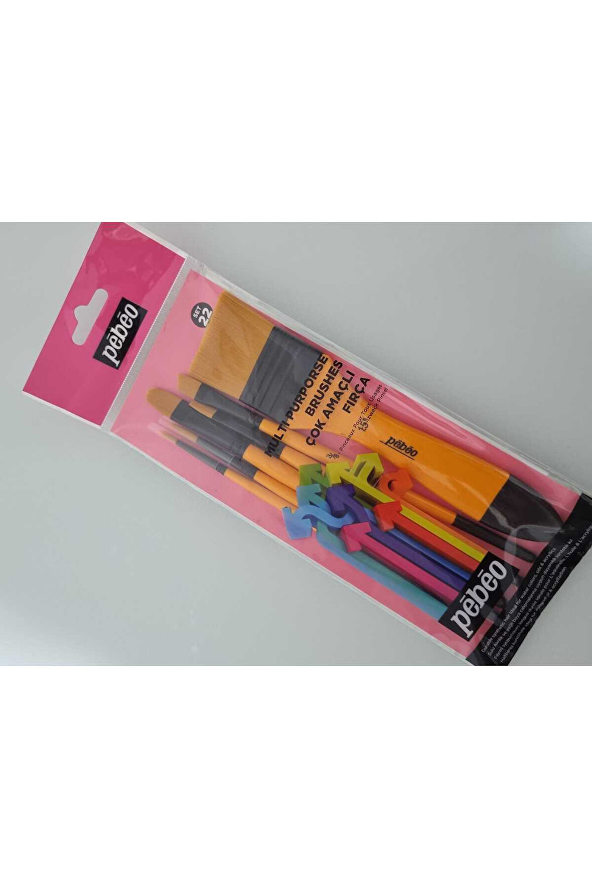 Fırça Seti Düz Kesik Kısa Saplı No:0-2-4-10-12-18 6 LI SET