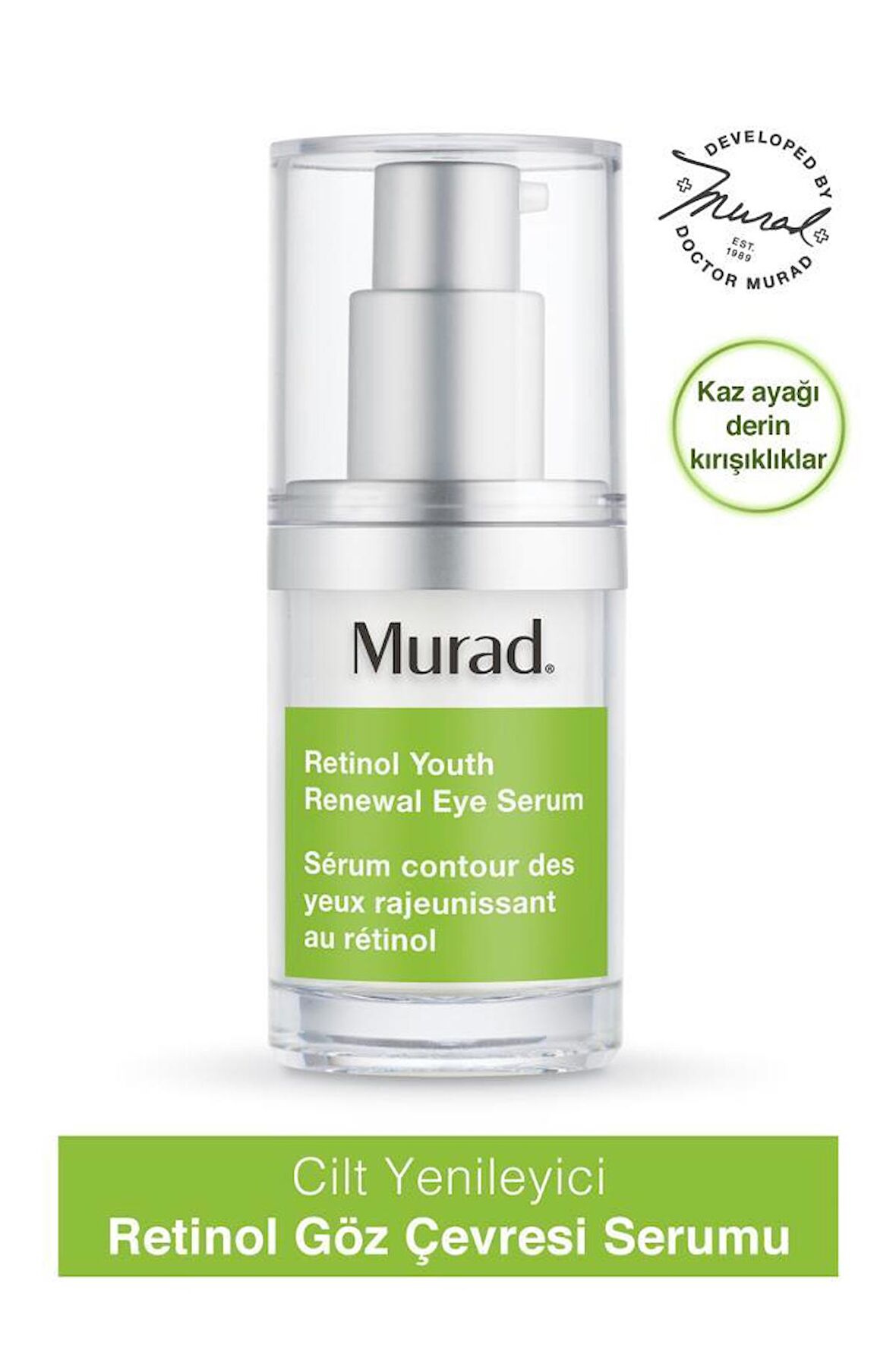 Murad Retinol Youth Renewal Eye Serum - Cilt Yenileyici Retinol İçerikli Göz Çevresi Serumu 30 ml