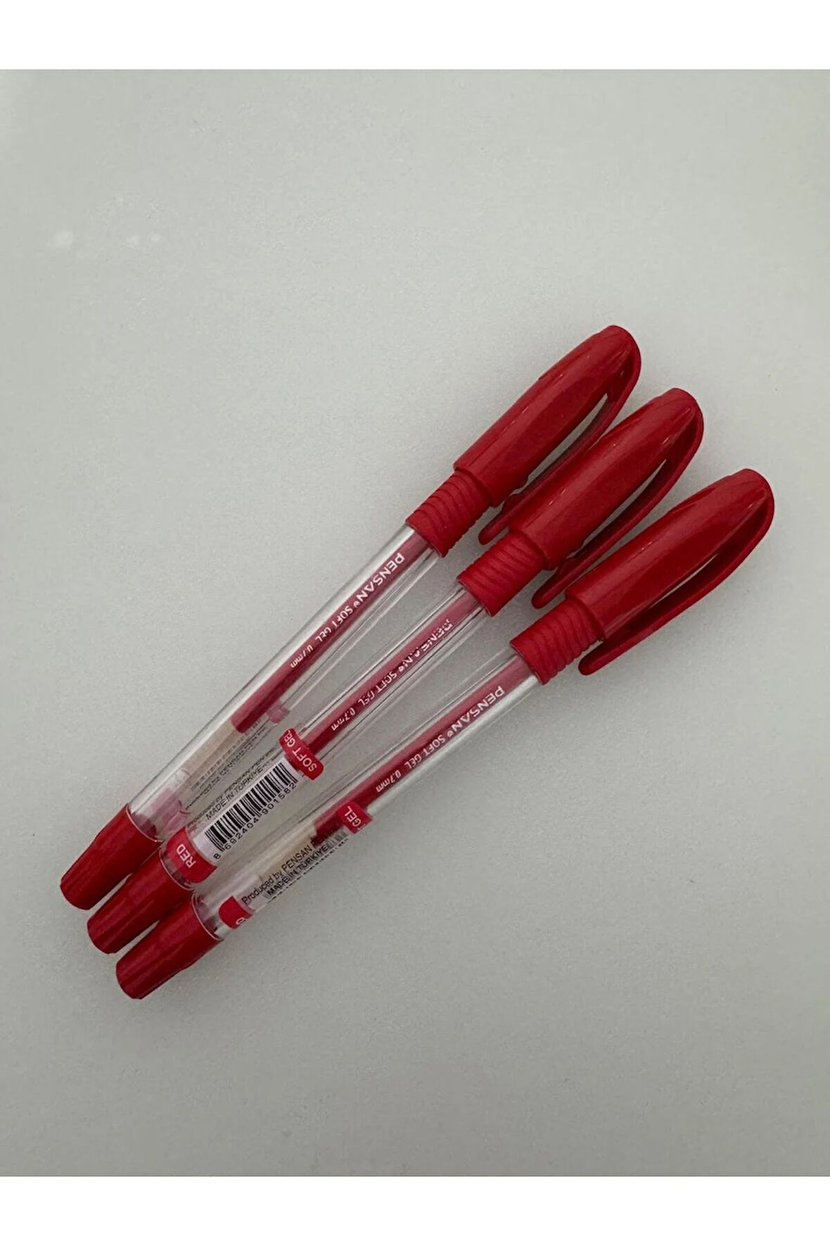 Tükenmez Kalem Soft Gel 0,7 MM Kırmızı (3 Adet)