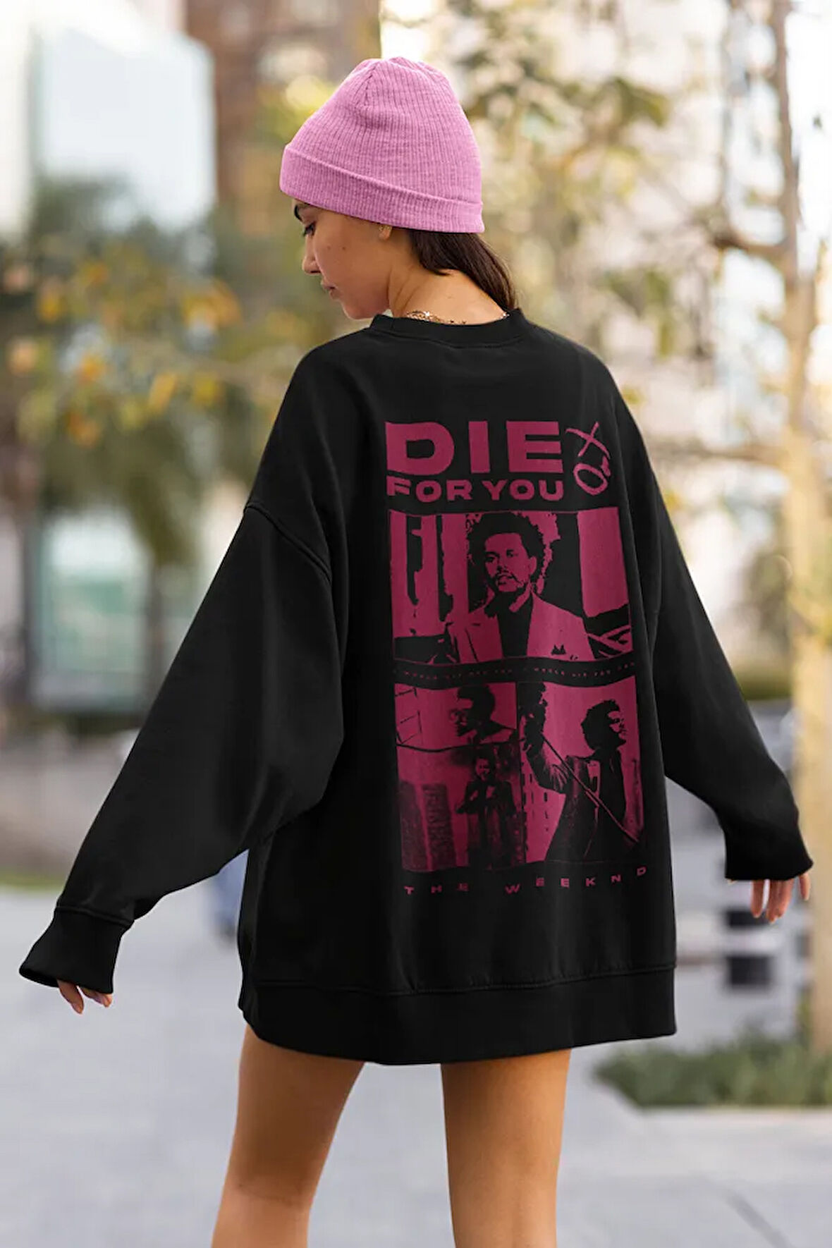 The Weeknd Die For You Yazılı Unisex Oversize Rapper Sweatshirt