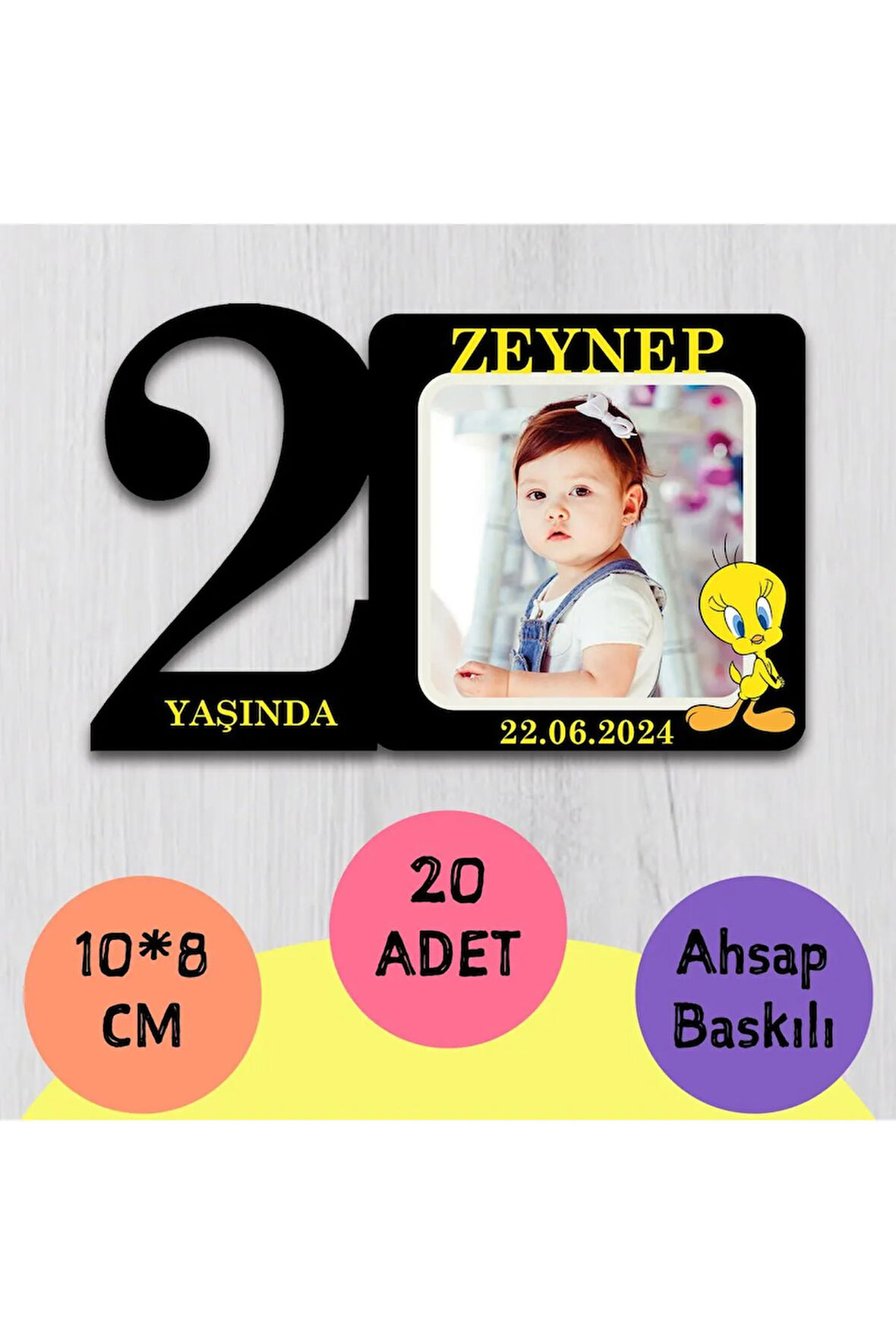 Fotoğraflı Doğum Günü Magneti 20 Adet