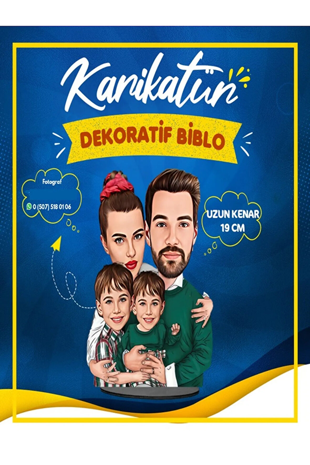 Aile Resim Birleştirme Ahşap Masaüstü Biblo