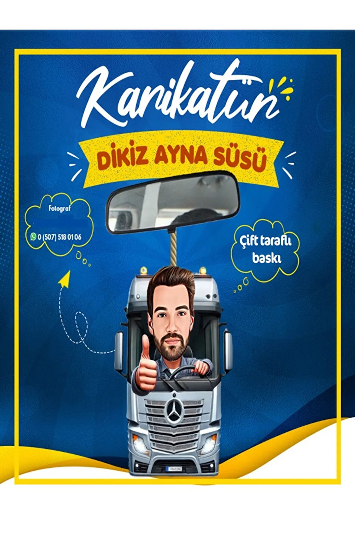 Uzun Yol Şöförü Kamyon Tır Dorse Ahşap Dikiz Ayna Süsü