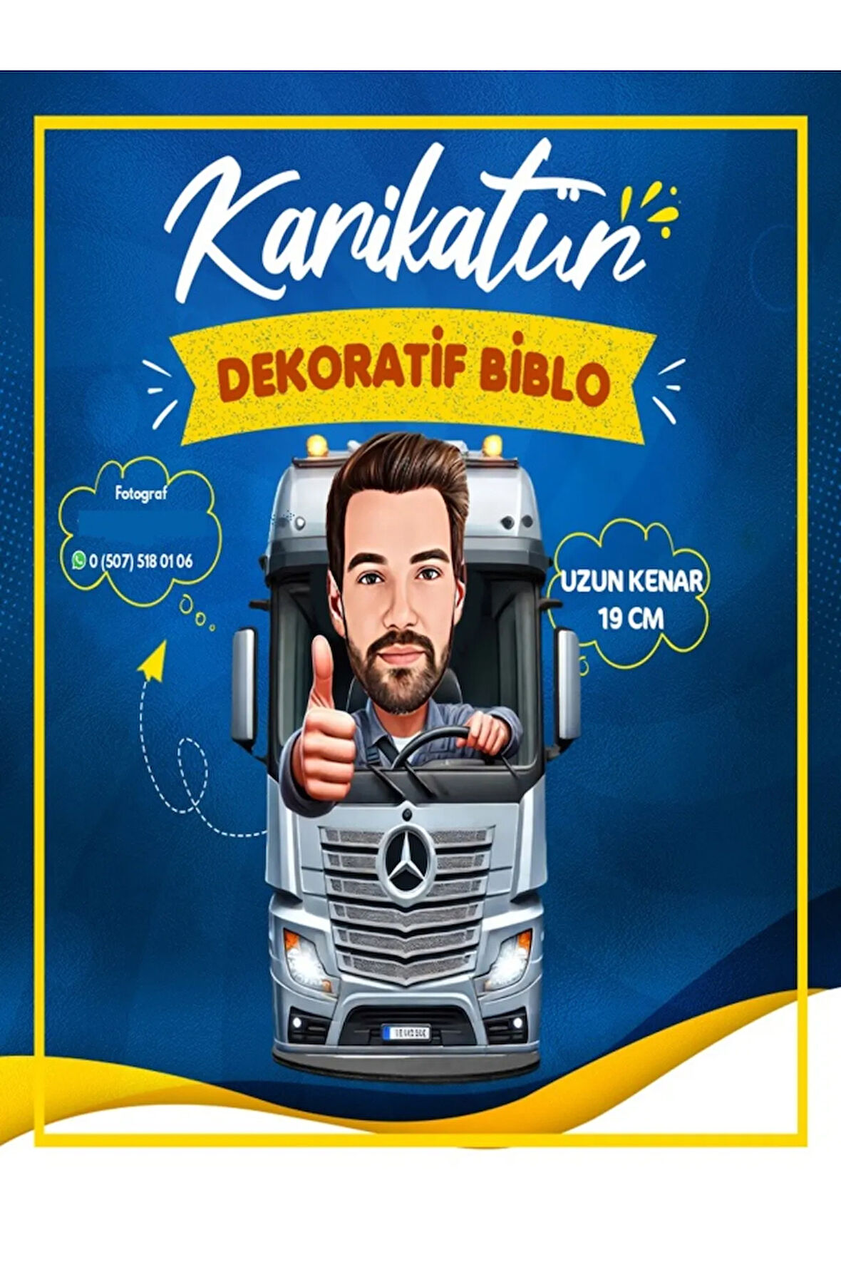 Uzun Yol Şöförü Kamyon Tır Dorse Ahşap Masaüstü Biblo