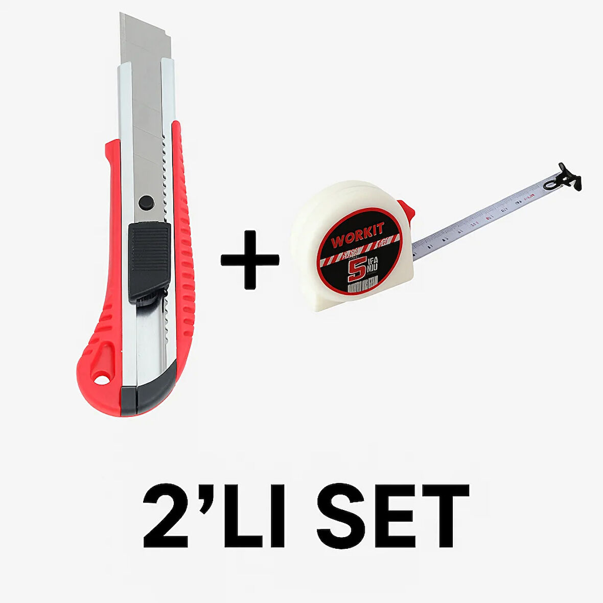 18mm Plastik Saplı Maket Bıçağı & 3m Şerit Metre