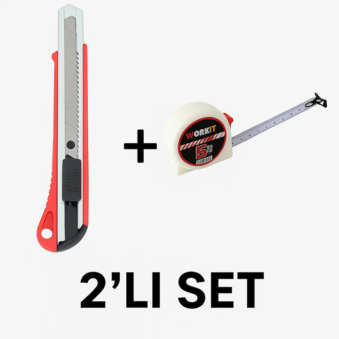 18mm Aluminyum Saplı Maket Bıçağı & 3m Şerit Metre