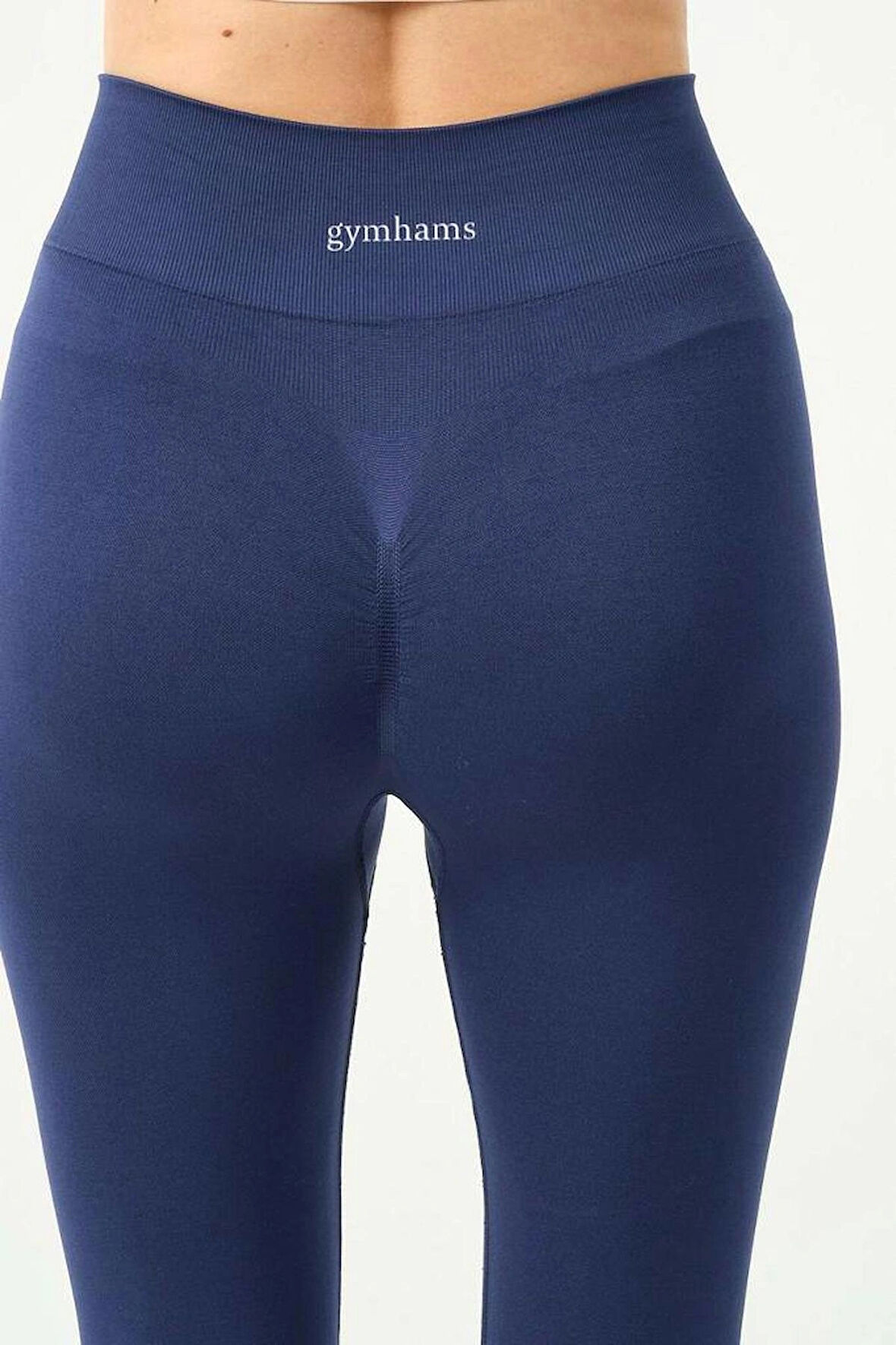 Lacivert Kalçası Büzgülü Push Up Kalça Şekillendirici Tayt Seamless Fitness Yoga Yüksek Bel Spor Tayt