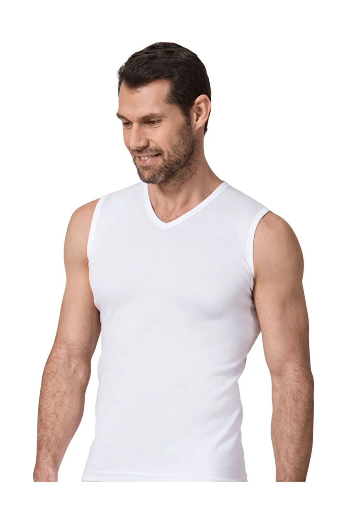 12 Çift Beyaz Renk Namaldi Ribana Kolsuz Atlet