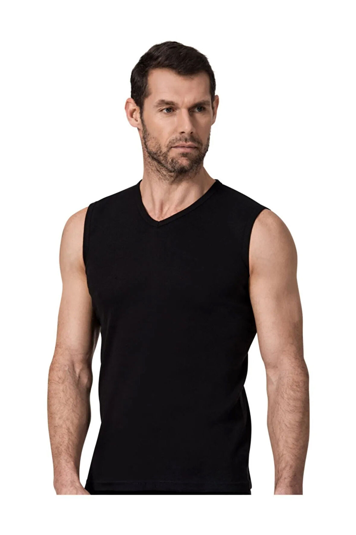 12 Çift Siyah Renk Namaldi Ribana Kolsuz Atlet