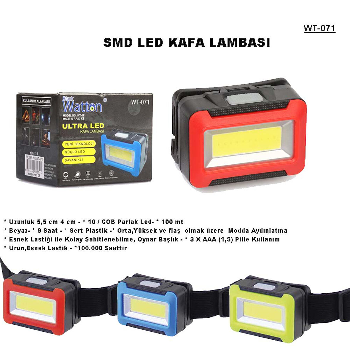 Pilli Kafa Lambası Watton Wt-071