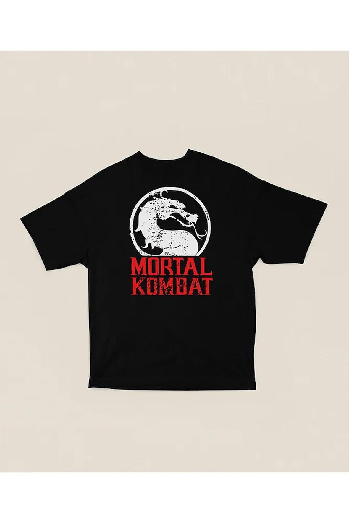 Ejderha Mortal Kombat Baskılı Unisex Oversize Tişört