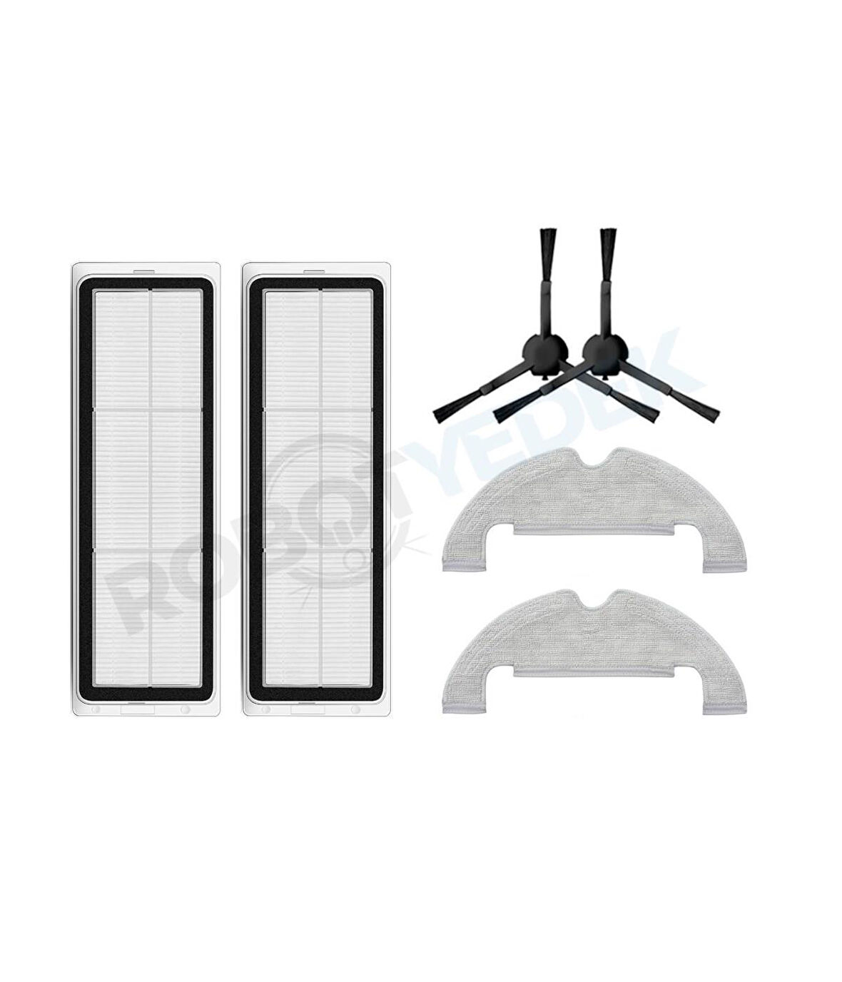 Xiaomi X10 Uyumlu Yedek Hepa Filtre Yan Fırça Mop-6 Parça