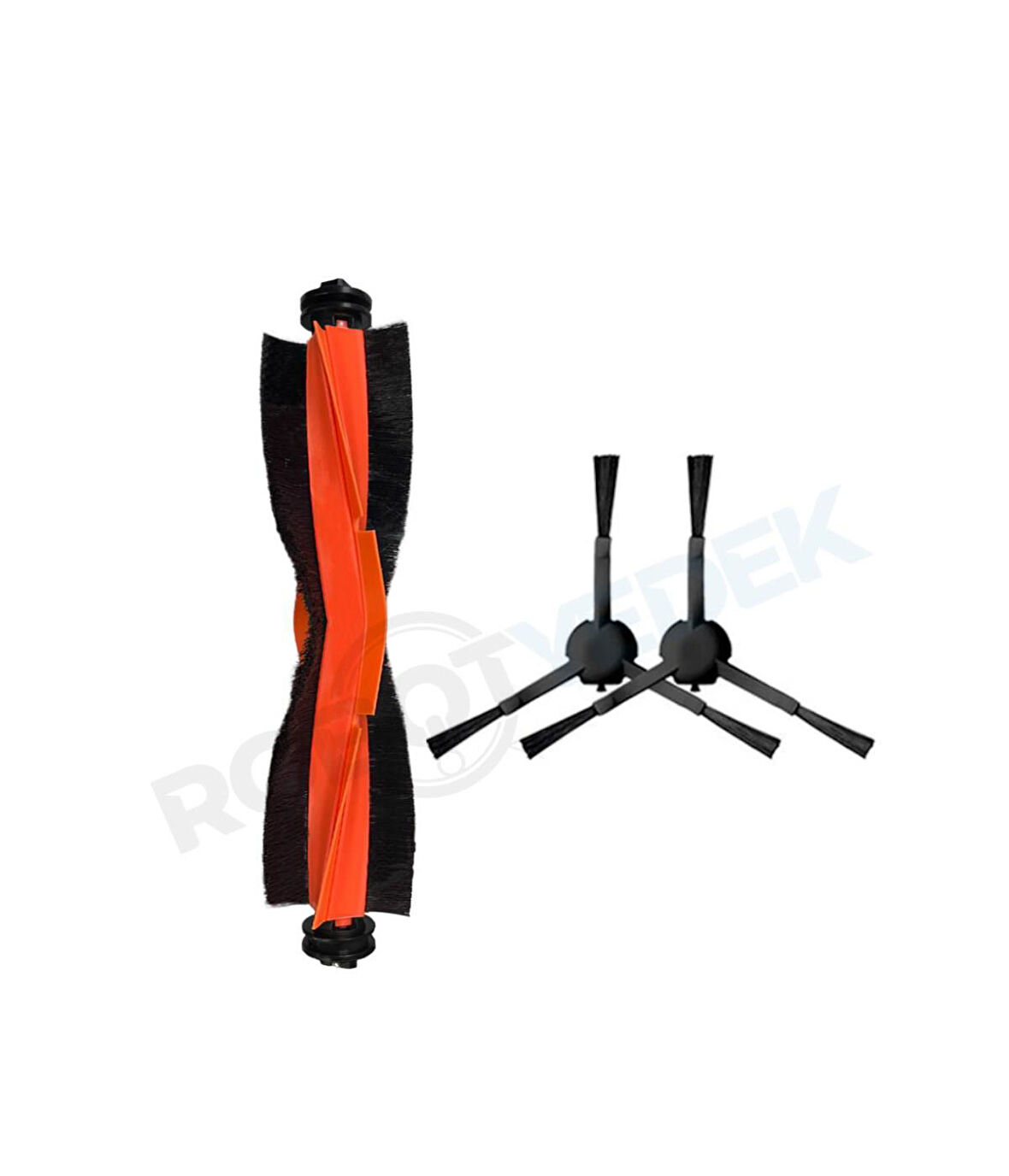 Xiaomi X10 Uyumlu Yedek Siyah Ana Fırça ve Yan Fırça-3 Parça