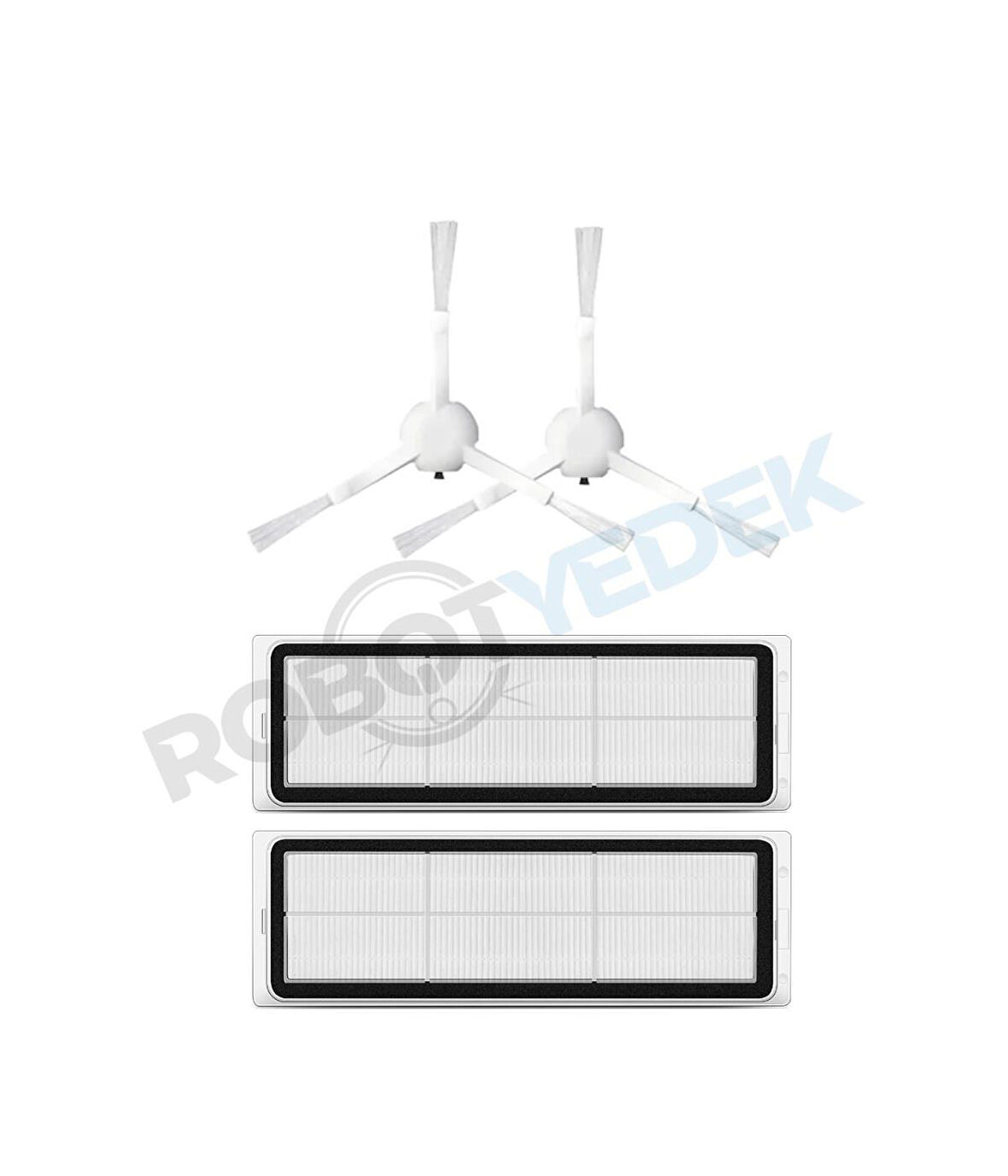 Xiaomi X10 Plus Uyumlu Yedek Hepa Filtre ve Yan Fırça-4 Parça