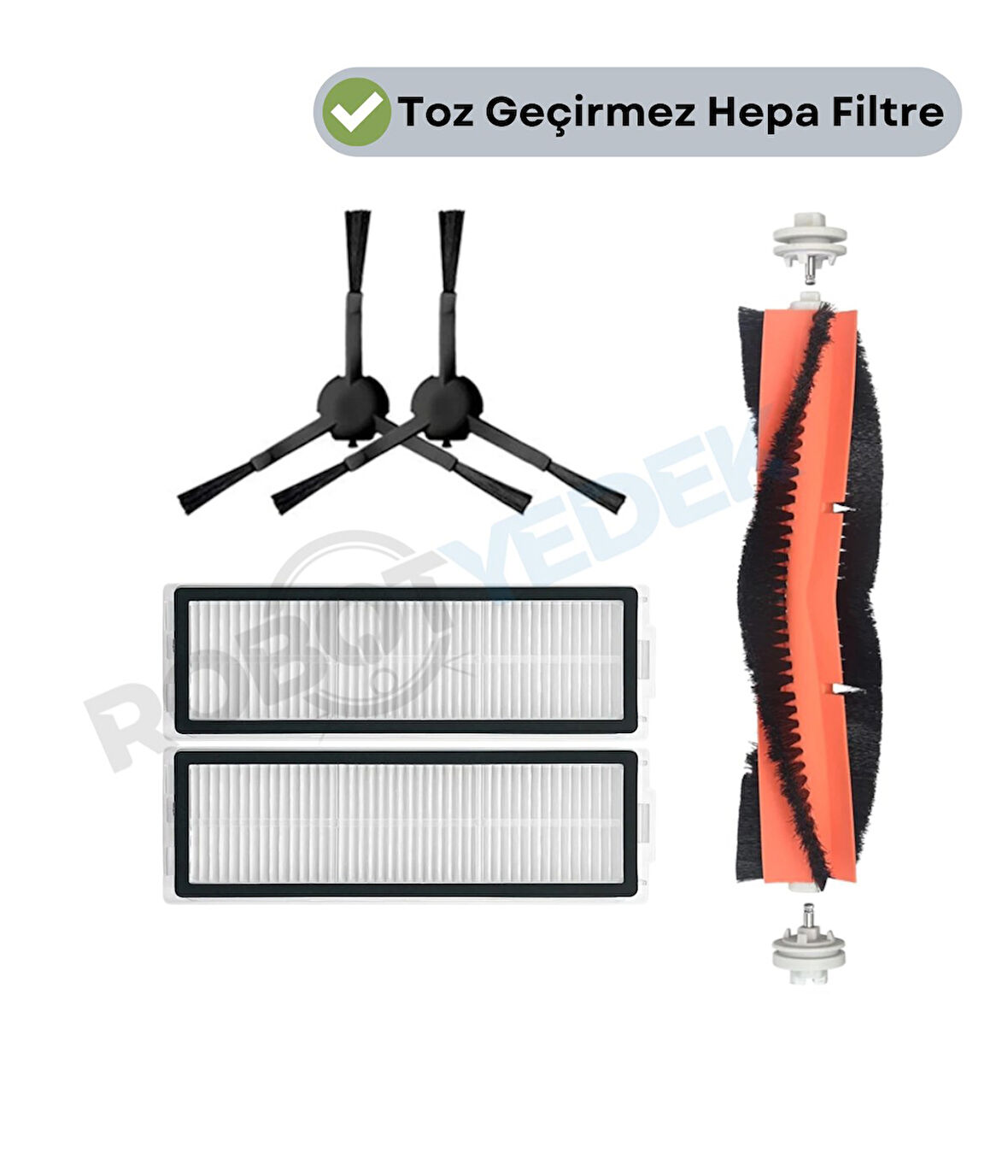 Xiaomi X20 Max X20 Pro (PLUS DEĞİL!) Uyumlu Yedek Mopsuz Fırça Hepa Filtre Seti-5 Parça