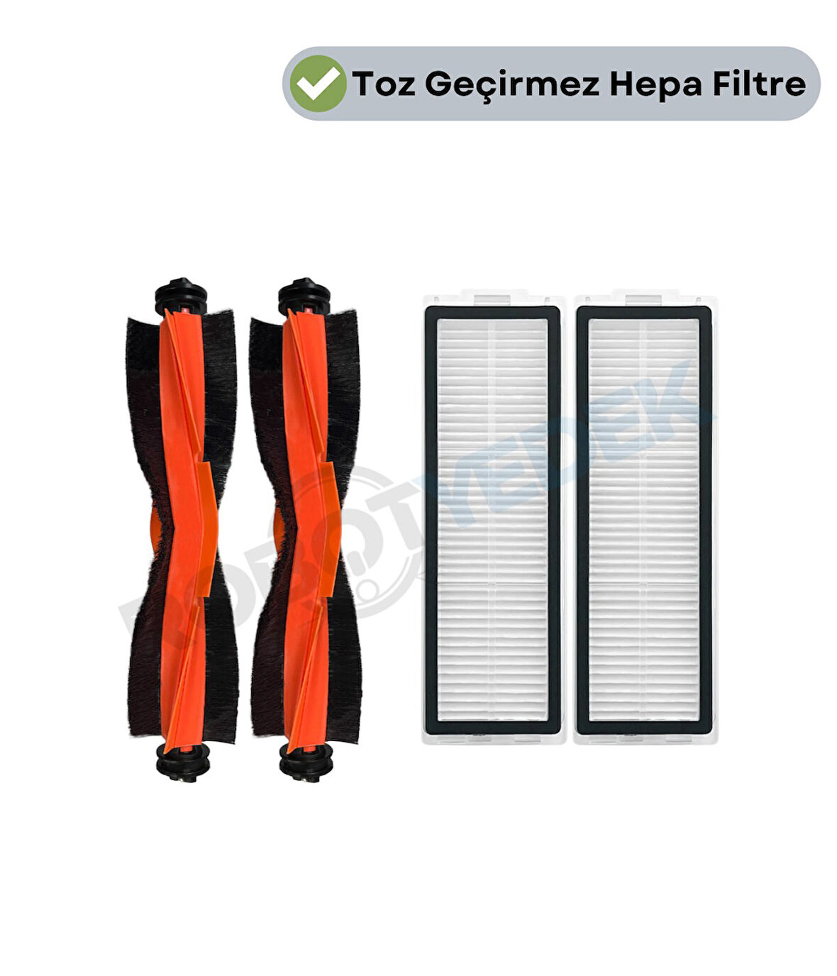 Xiaomi X20 Max X20 Pro (PLUS DEĞİL!) Uyumlu Yedek Siyah Ana Fırça ve Hepa Filtre-4 Parça