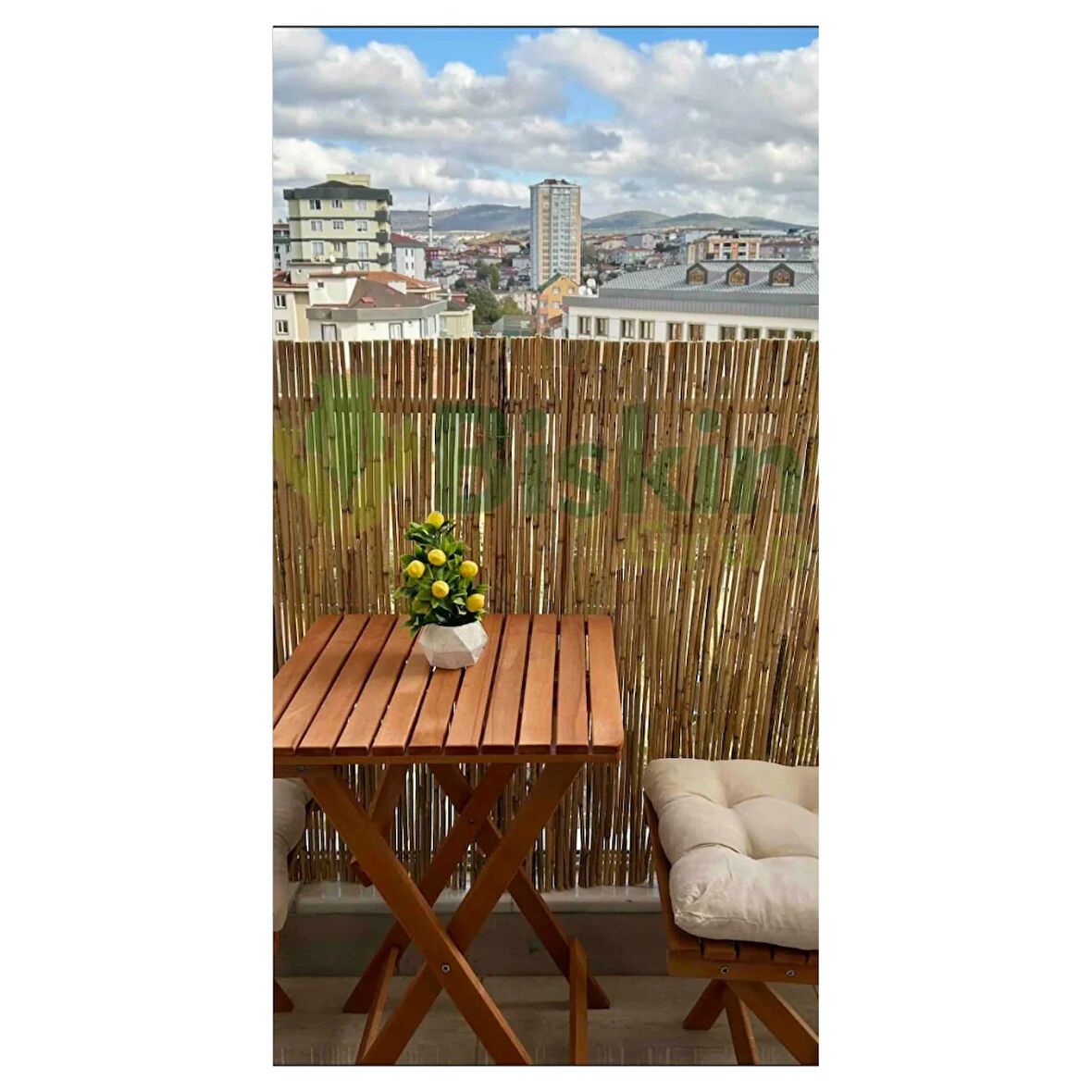 90CM Yükseklik X 150CM Genişlik Bambu Kamış Hasır Çit Dekoratif Bahçe Balkon ve Duvar Çiti .