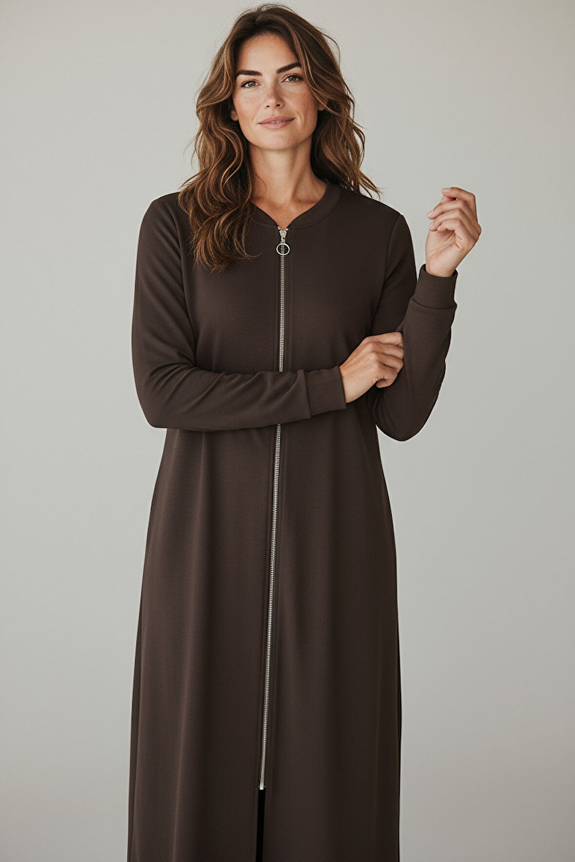 KADIN ÖNÜ FERMUARLI KOLU MANŞETLİ GİZLİ CEPLİ MEVSİMLİK KAP