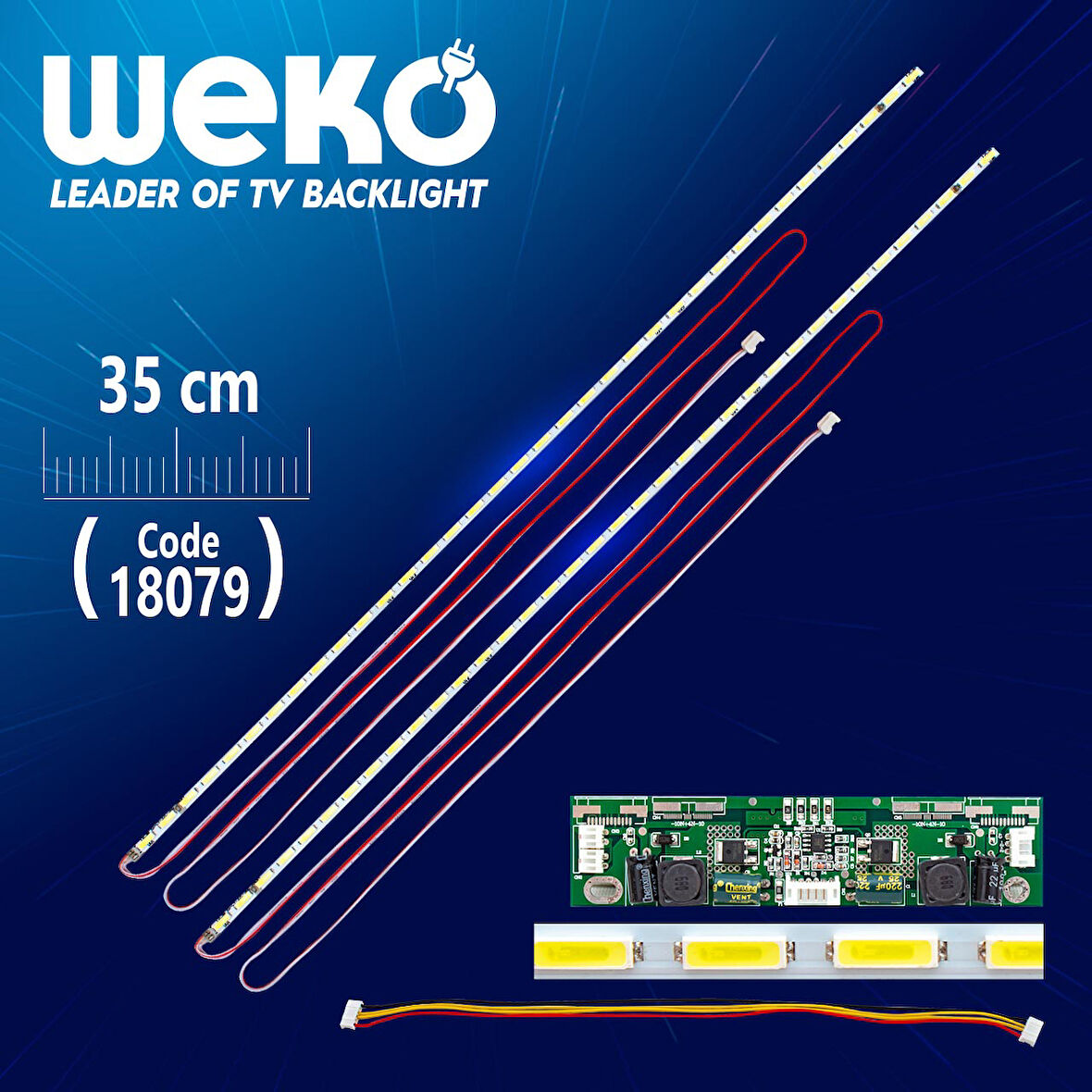32 E-LED 36 LEDLİ 350MM 360-450MA 36-39V ÇİFT LED+SÜRÜCÜ+KABLO TAKIM