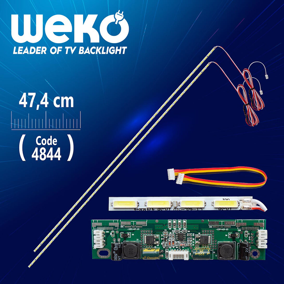 42 E-LED 51 LEDLİ 474MM 360-450MA 51-54V ÇİFT LED+SÜRÜCÜ+KABLO TAKIM