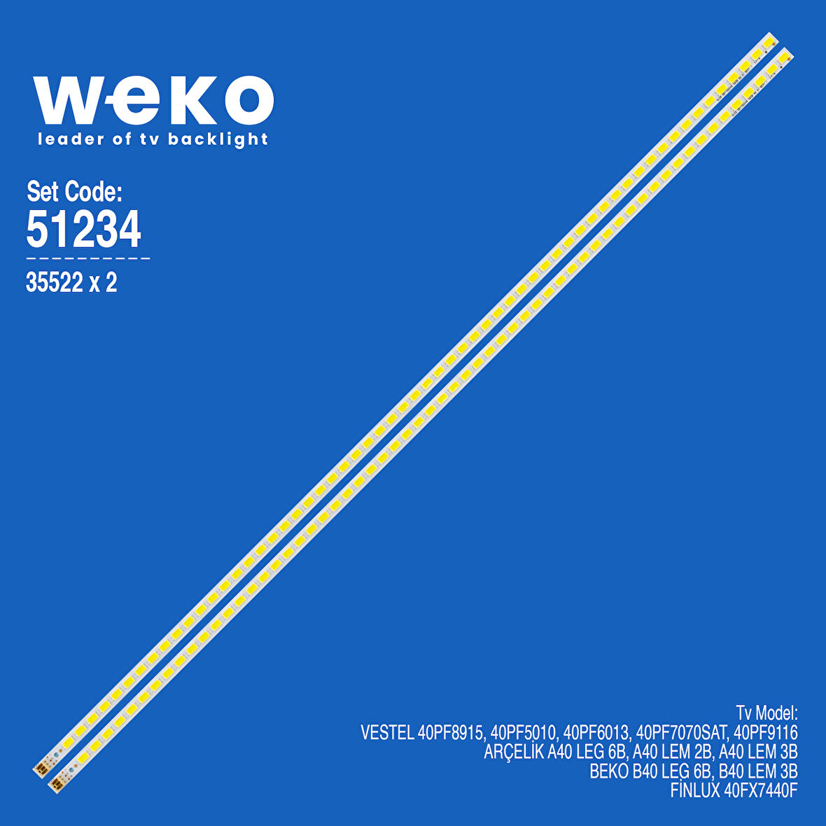 6234 35522X2 40INCH-L1S-60 - G1GE-400SM0-R6 2 ADET LED BAR