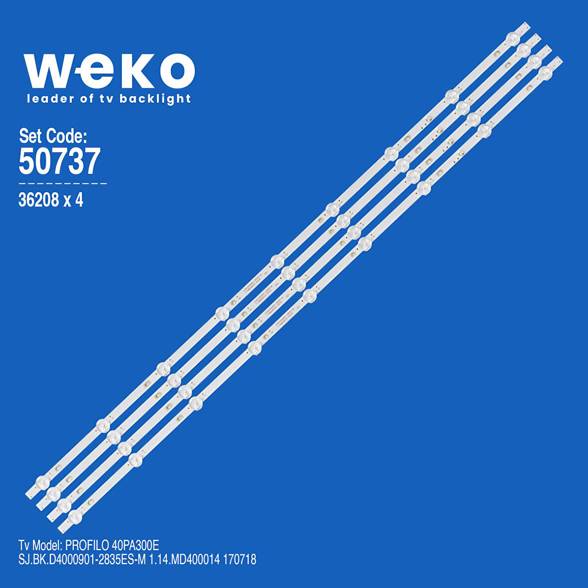 5707 36208X4 SJ.BK.D4000901-2835ES-M 1.14.MD400014 170718 4 ADET LED BAR