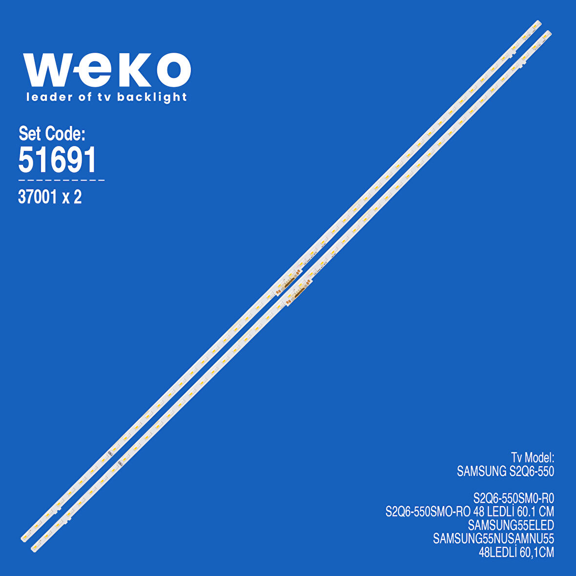 6691 37001X2 S2Q6-550SM0-R0 2 ADET LED BAR TWO COLOR