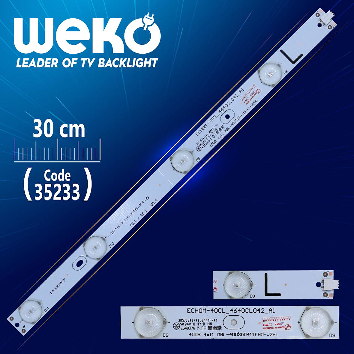 40DB 4X11 MBL-40035D411EH0-V2-L - ECHOM-40CL_4640CL042_A1 - L TYPE - 30 CM 4 LEDLİ -